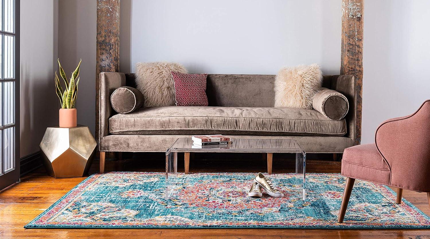 Unique Loom Penrose Collection Area Rug - Alexis (7' 10" x 10' Rectangle Blue/Gray)