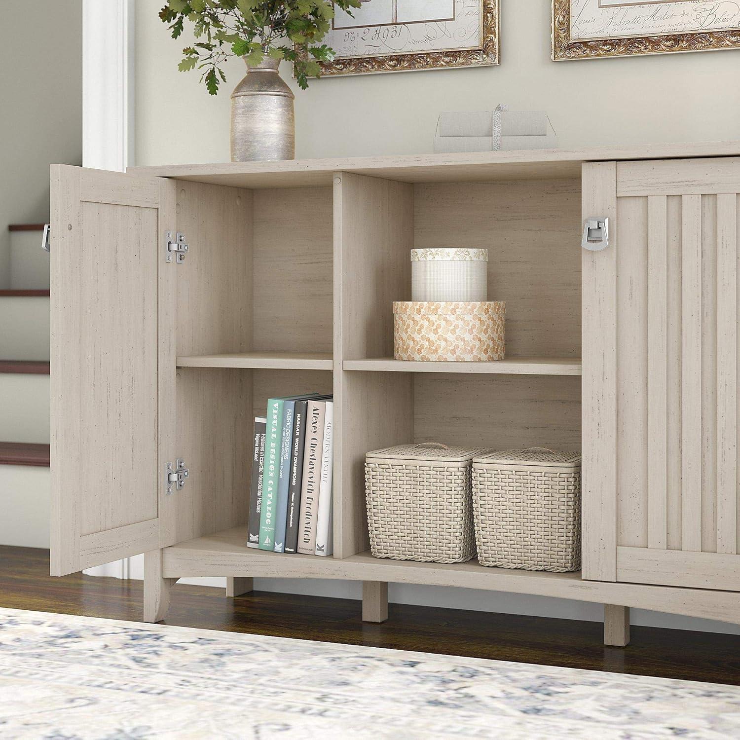 Bush Furniture Salinas Entryway Storage Set, Shiplap Gray & Pure White