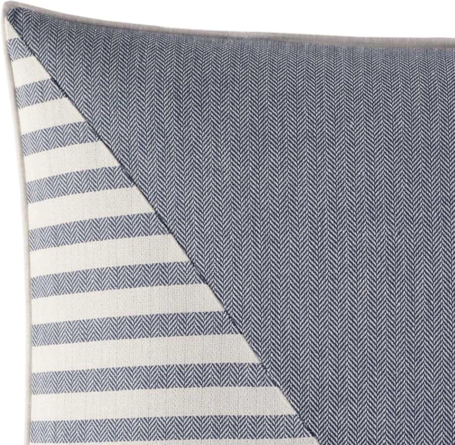 Nautica Fairwater Pieced Geometric Blue Throw Pillow