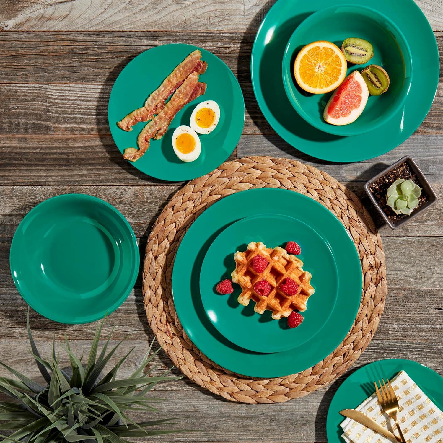 Tabletops Gallery Tabletops Gallery Peacock 12 Piece Melamine Dinnerware Set