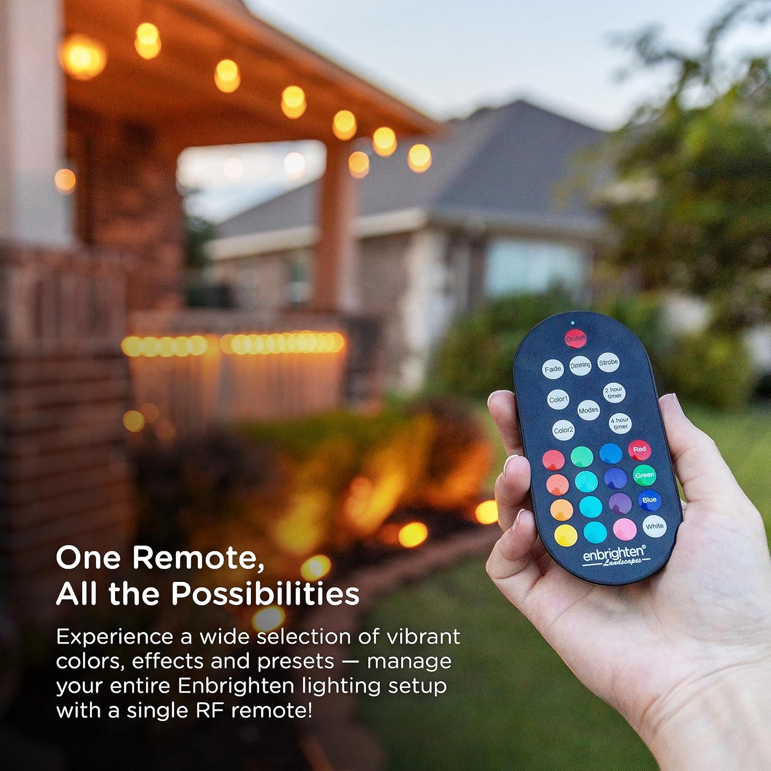 Enbrighten Premium LED Garden Lights, 6 Small Landscape Lights, 10ft Cord plus 22ft Lead Wire, Color Changing, Remote Control, Outdoor Landscape Lighting, 41366