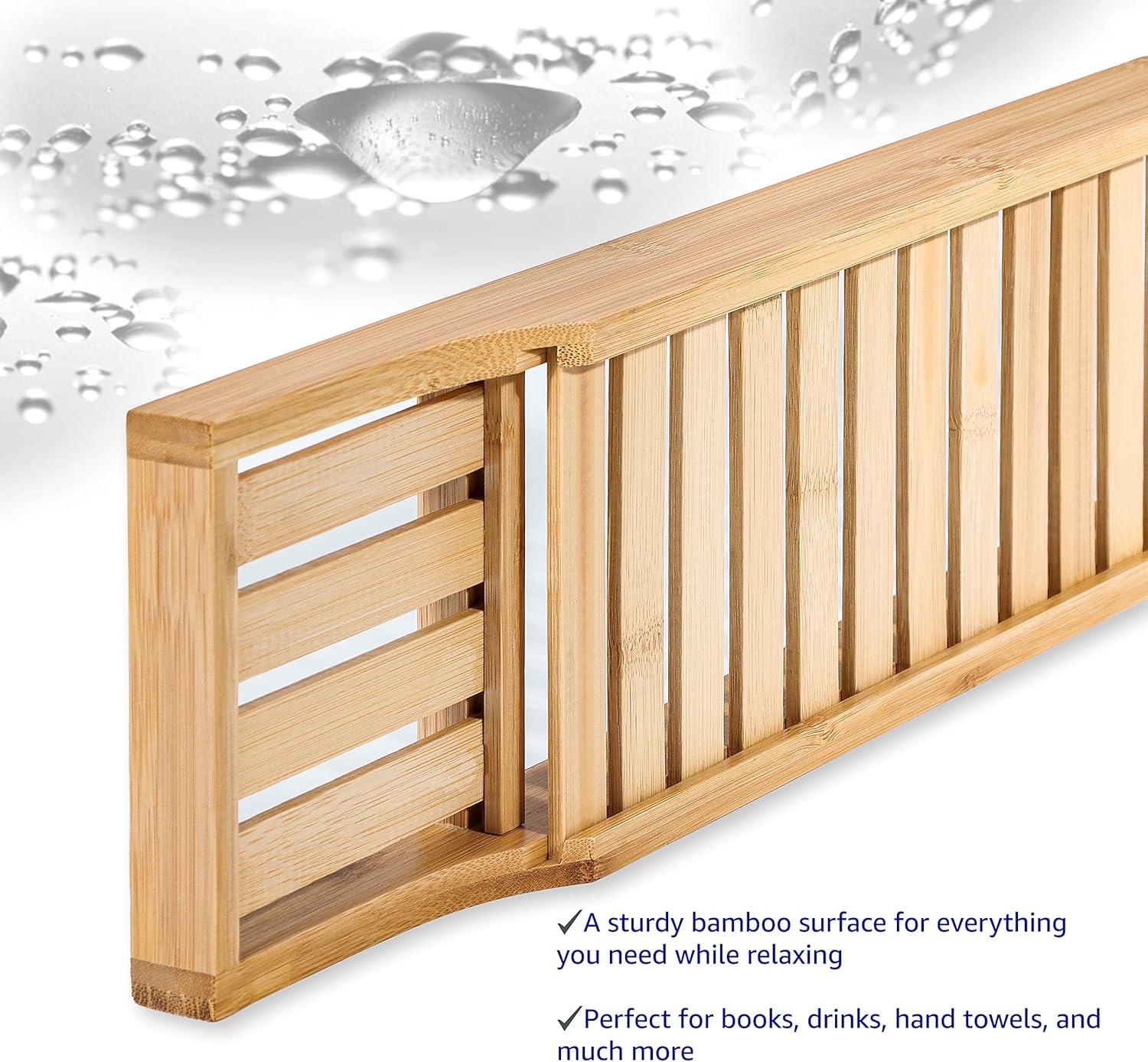 Freestanding Bamboo Bath Caddy