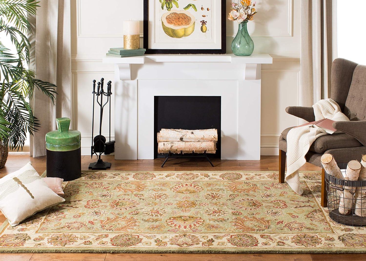 Heritage HG343 Hand Tufted Area Rug - Green/Gold - 4'x6' - Safavieh.