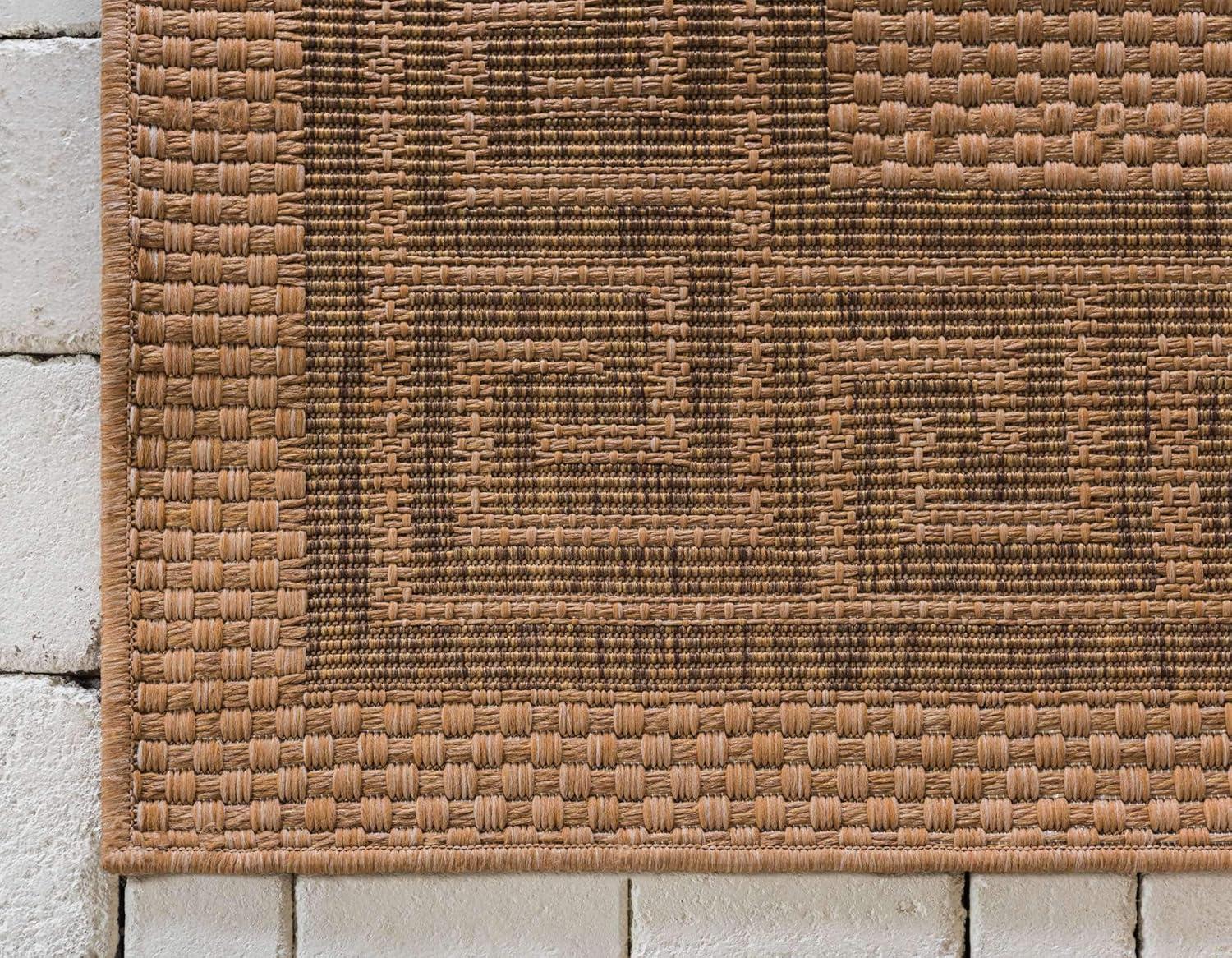 Light Brown Synthetic 8'x11'4" Easy-Care Outdoor Area Rug