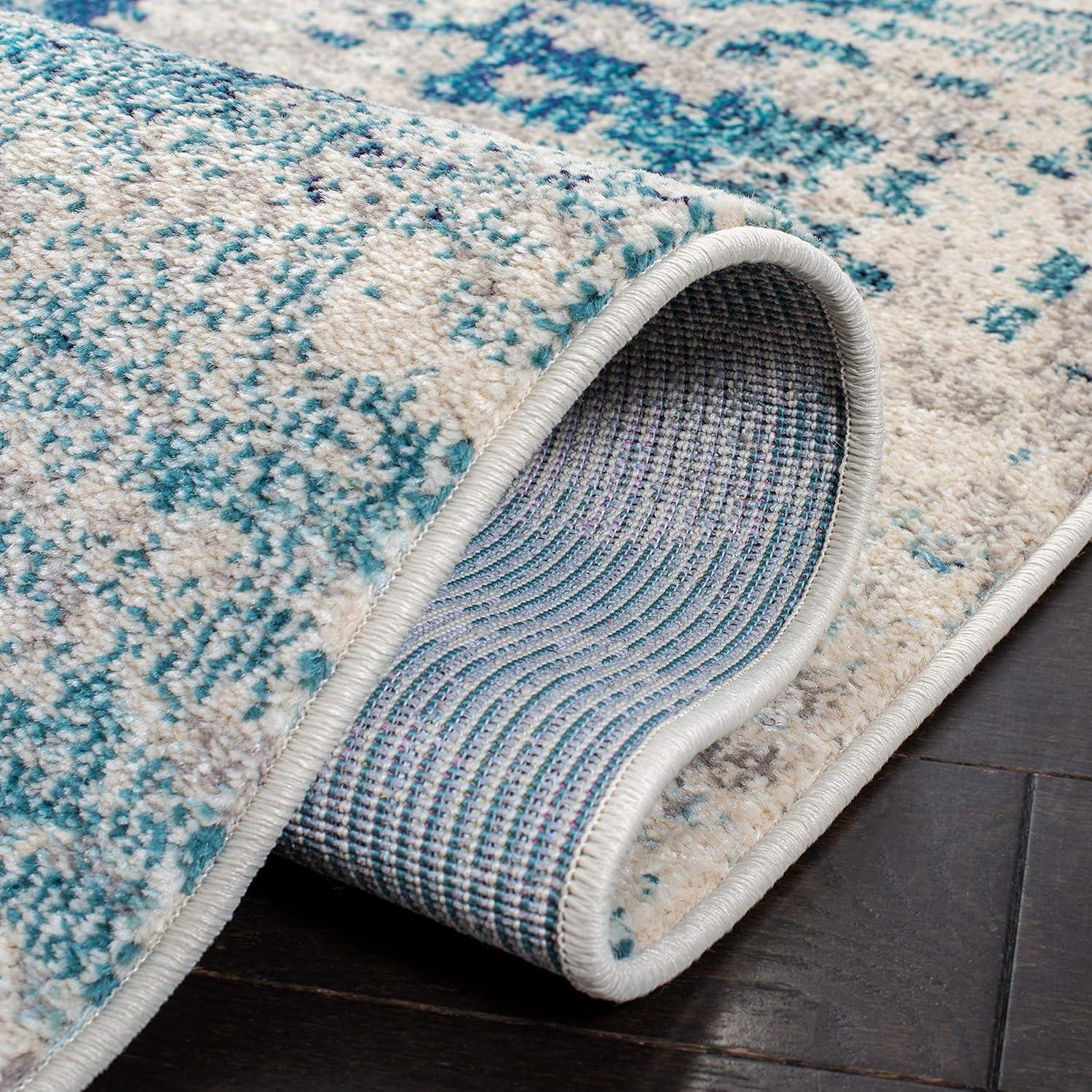 Madison MAD471 Power Loomed Indoor Area Rug - Ivory/Turquoise - 8'x10' - Safavieh