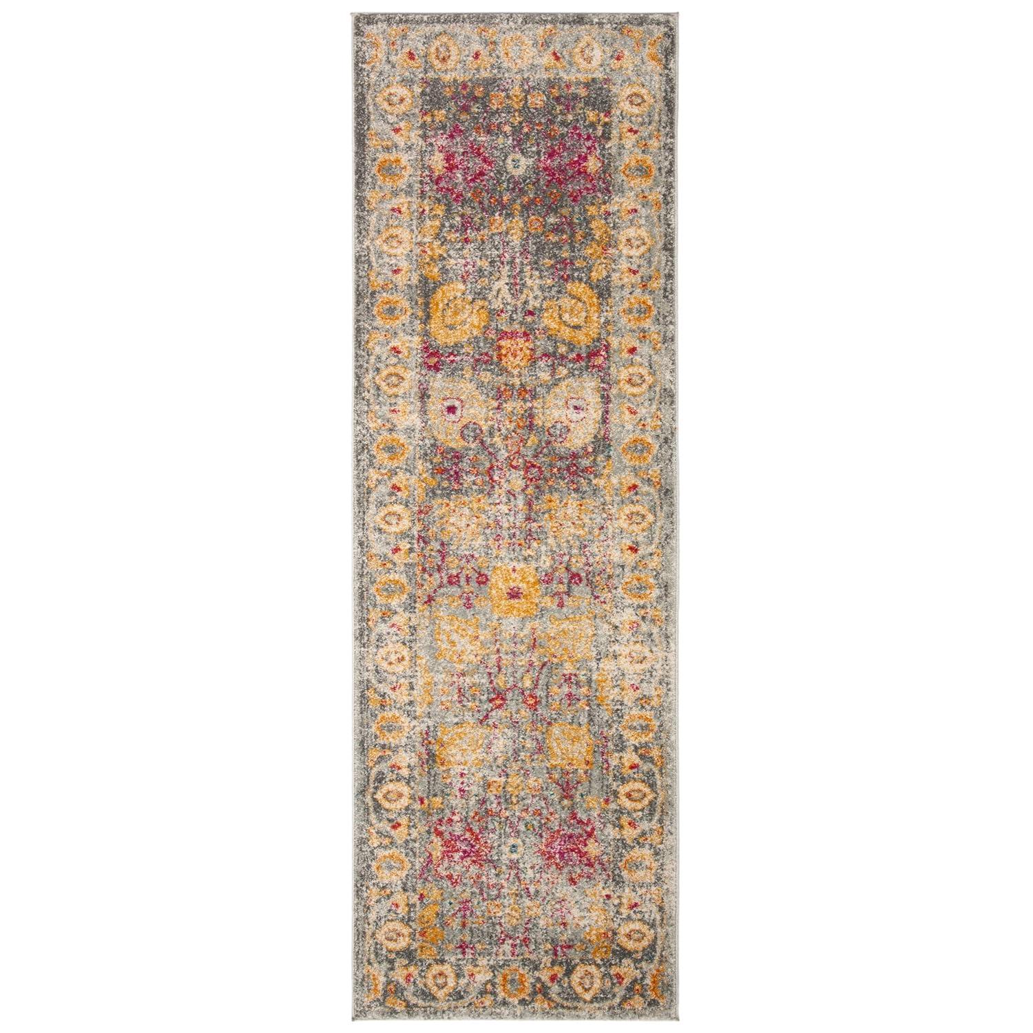 Granada GRA350 Power Loomed Indoor Runner - Light Grey/Multi - 2'2"x7' - Safavieh