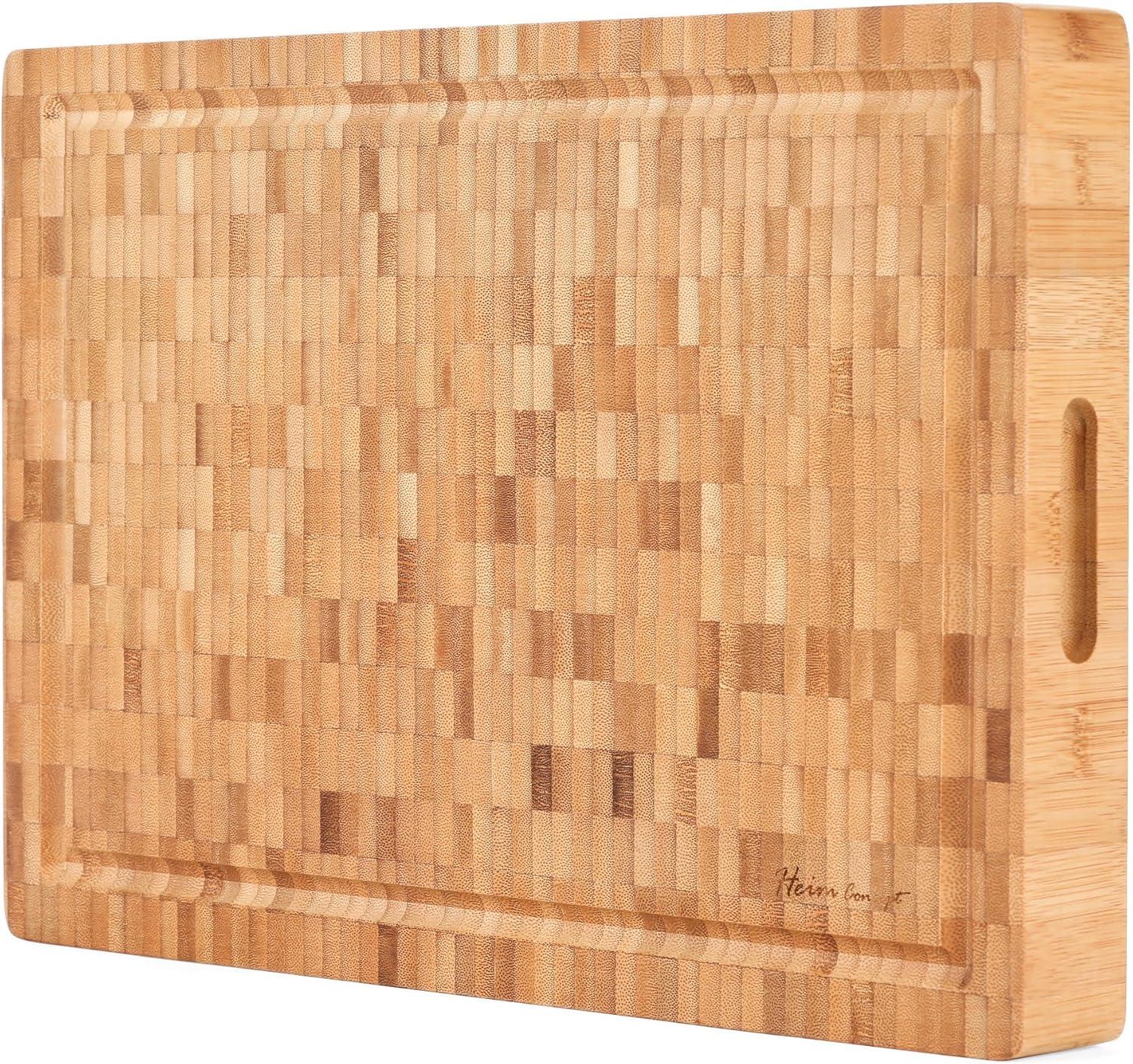Heim Concept Organic Bamboo Cutting Boards for Kitchen Extra Large Chopping Board with Juicy Groove Perfect for Meat, Vegetables, Fruits, Cheese