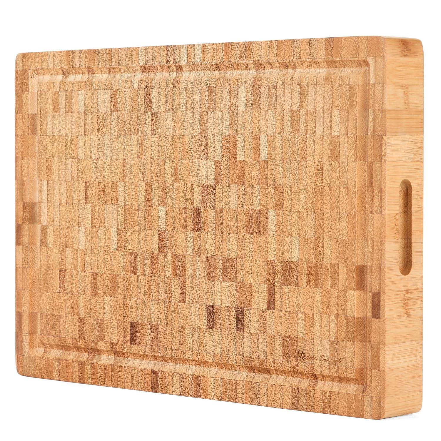 Heim Concept Organic Bamboo Cutting Boards for Kitchen Extra Large Chopping Board with Juicy Groove Perfect for Meat, Vegetables, Fruits, Cheese