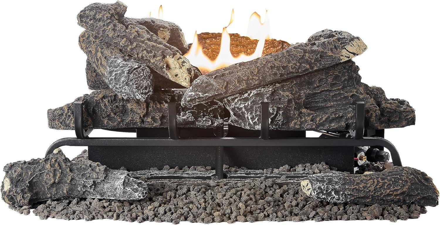 Comfort Glow 24'' Black Ventless Gas Fireplace Log Set