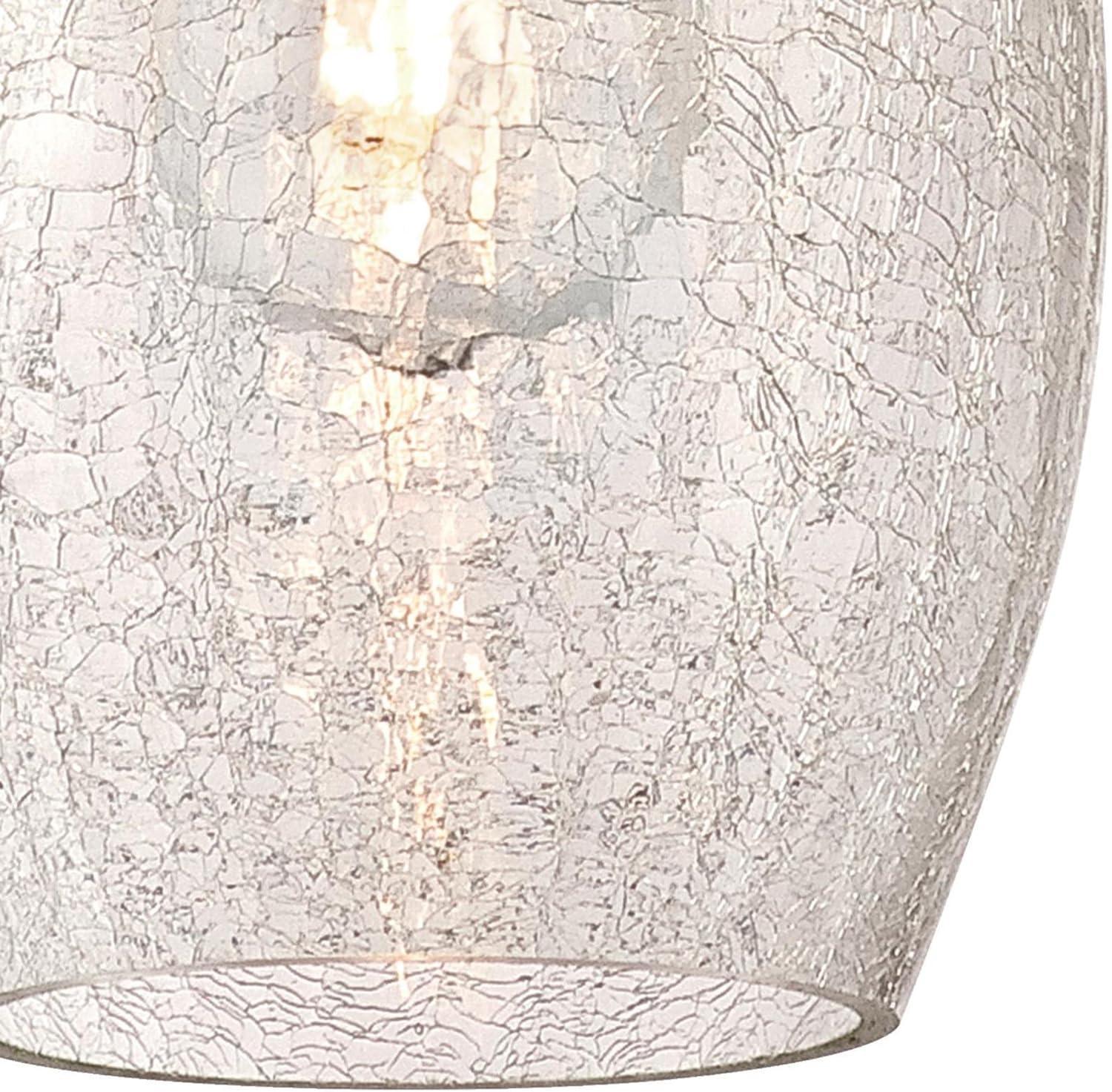 Elegant Mini Pendant with Brushed Nickel Finish and Clear Crackle Glass