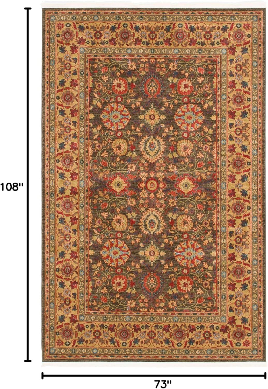 Unique Loom Edinburgh Collection Area Rug - Monroe (6' 1" x 9' Rectangle Light Brown/Beige)