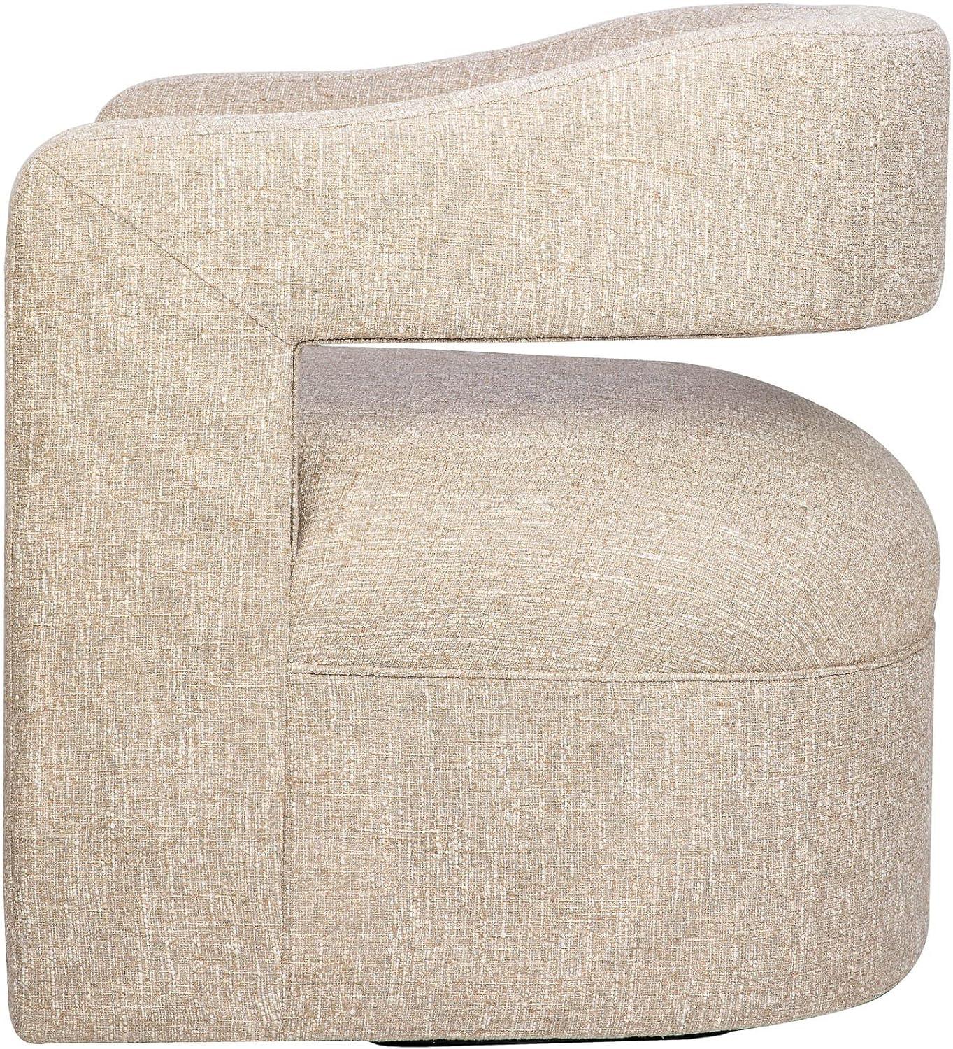 Jofran Lexy Modern Sculpted Curved Upholstered Swivel Accent Chair