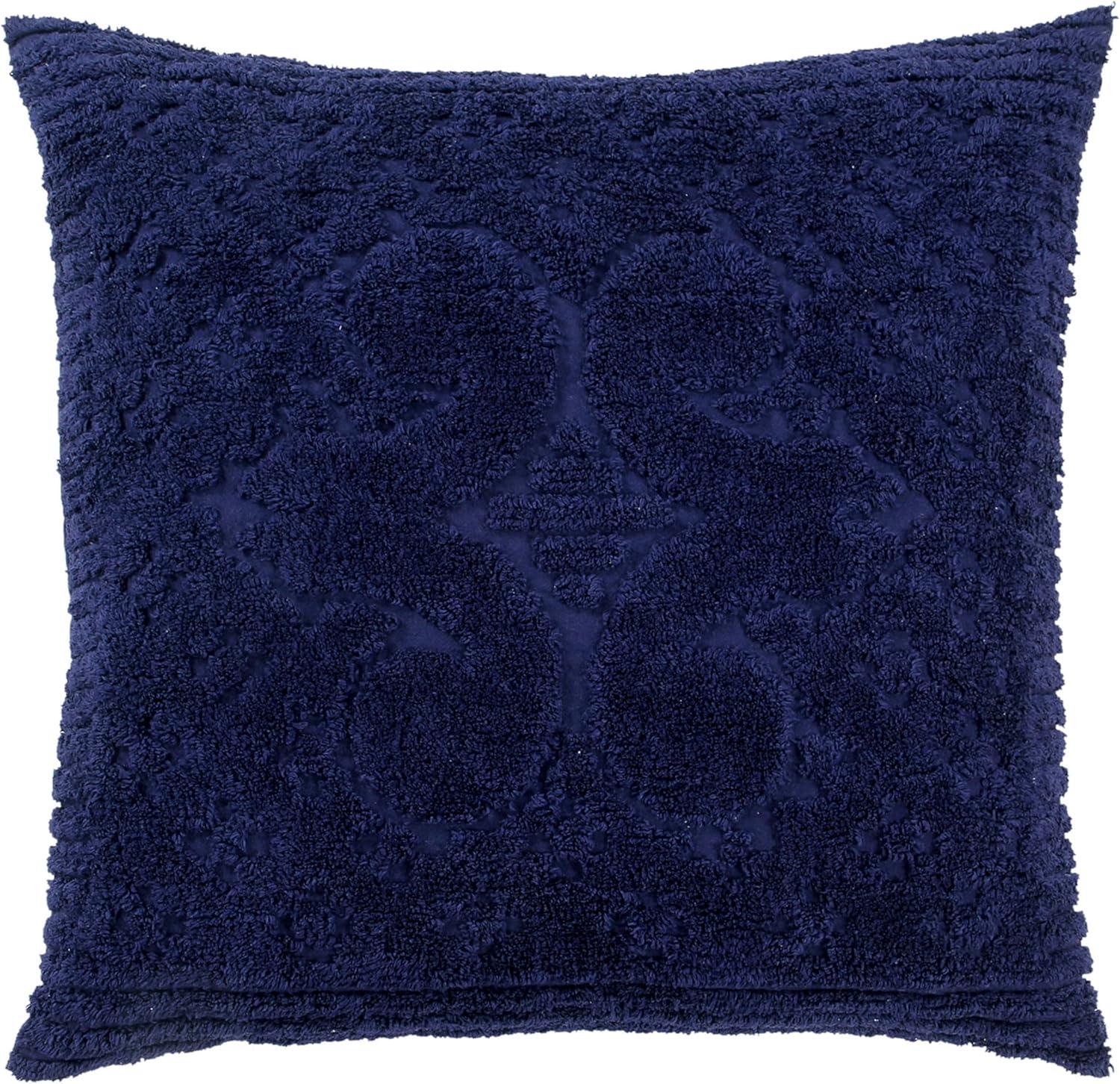Better Trends Ashton – Luxurious 100% Cotton Tufted Euro Sham in Medallion Design, Super Soft & Lightweight, 26” x 26”, Navy