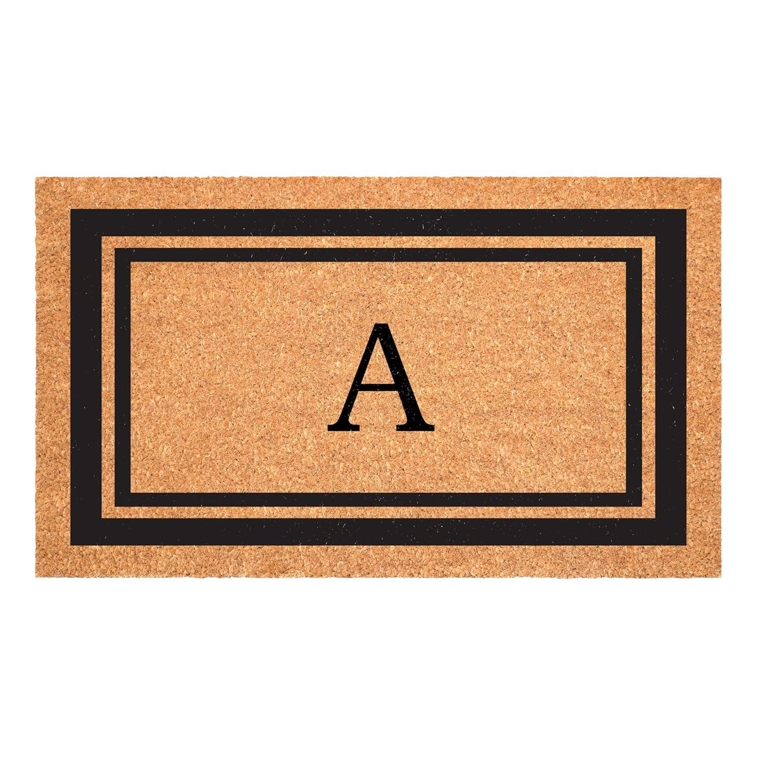 Calloway Mills Black Border 24" x 36" Monogram Outdoor Doormat (Letter A)