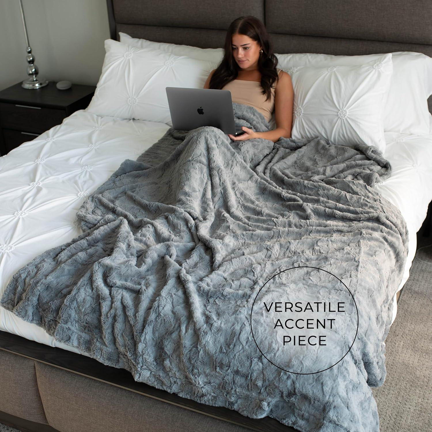Graced Soft Luxuries Double Sided Faux Fur Throw Blanket, Multiple Colors