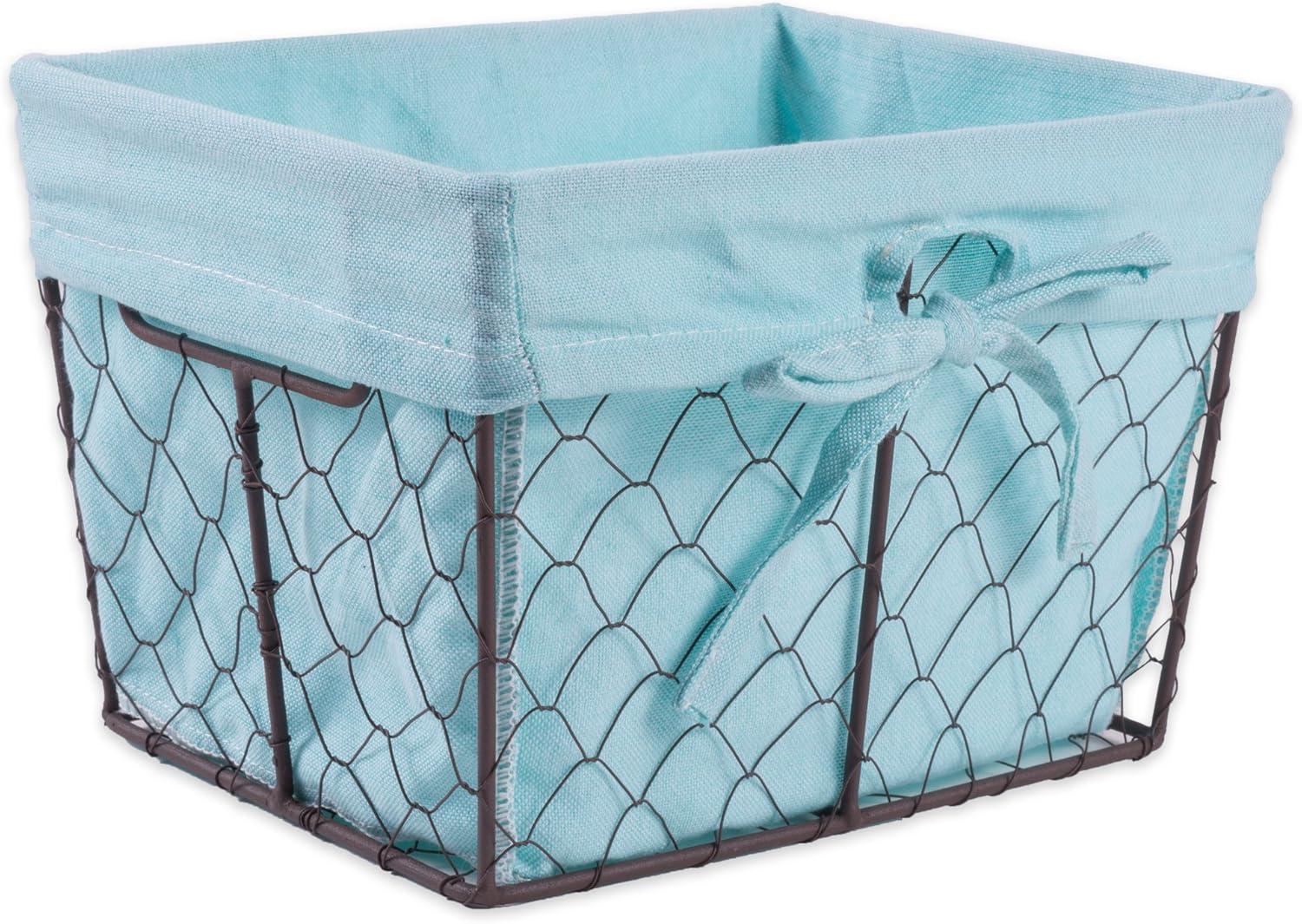 DII Modern Metal Sturdy Chicken Wire Basket in Aqua Blue (Set of 3)