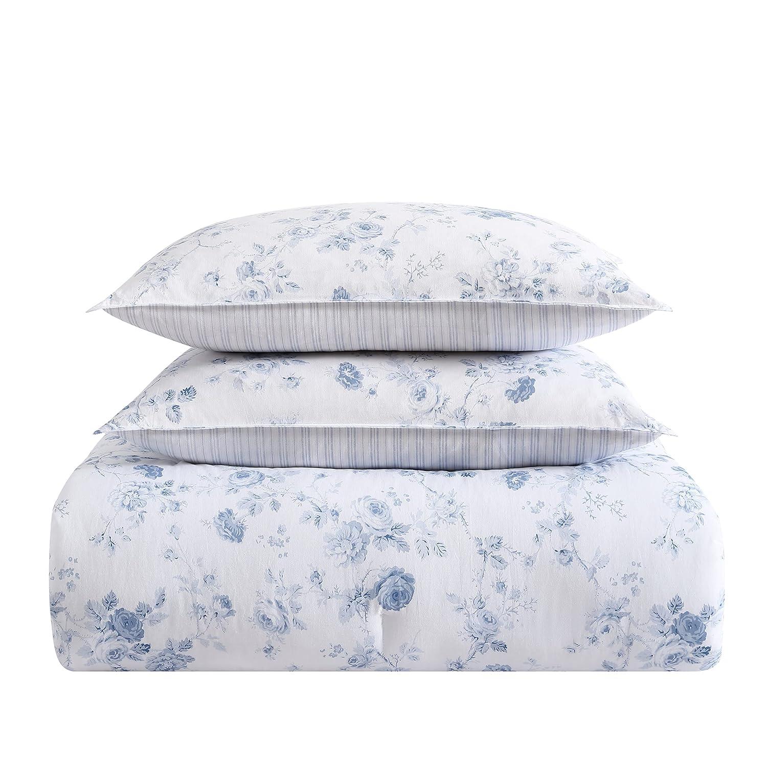 Laura Ashley Laura Ashley Belinda Blue Cotton Comforter Reversible Set