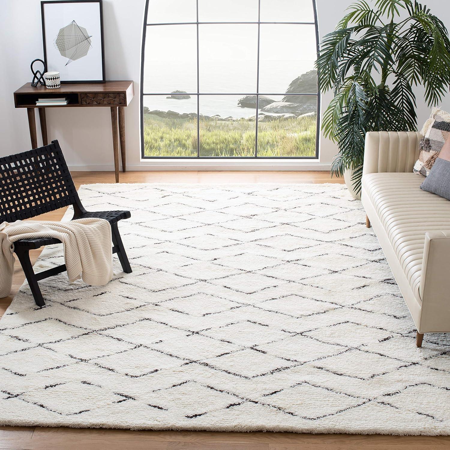 Casablanca CSB847 Hand Tufted Indoor Area Rug - Ivory/Brown - 8'x10' - Safavieh