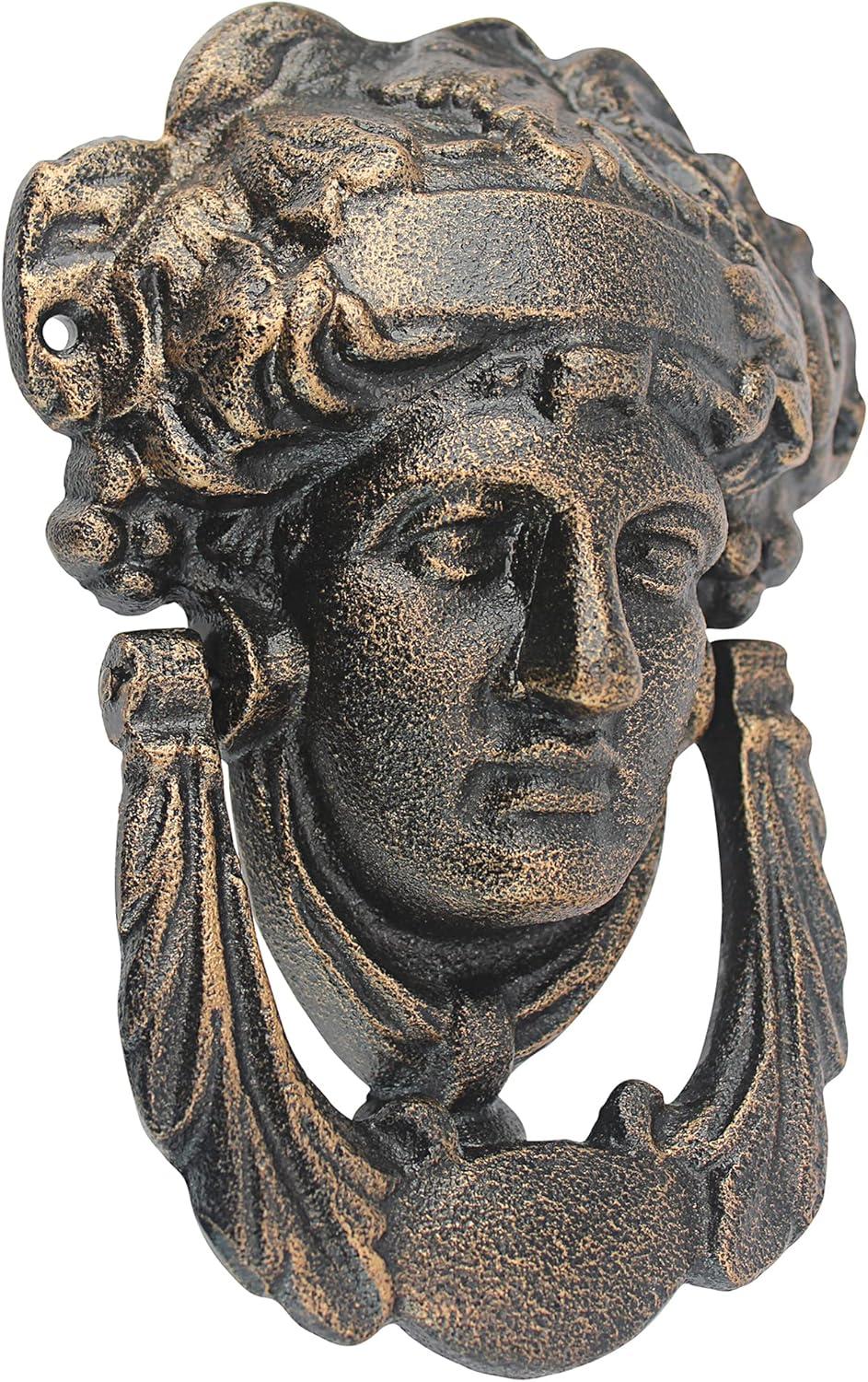 Athena Bronze Finish Cast Iron Door Knocker, 7 inches