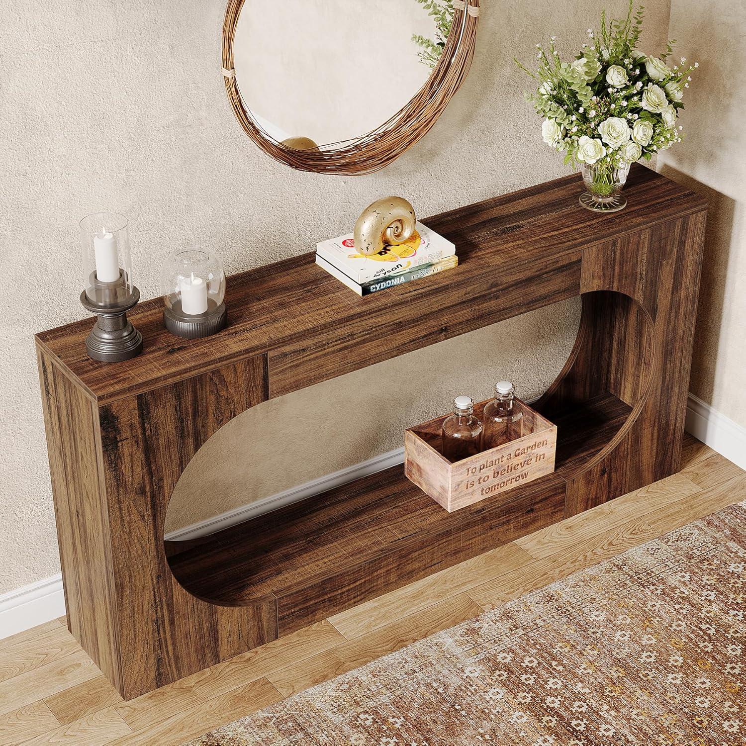 Millwood Pines 63-Inch Console Table,Narrow Sofa Table Behind Couch