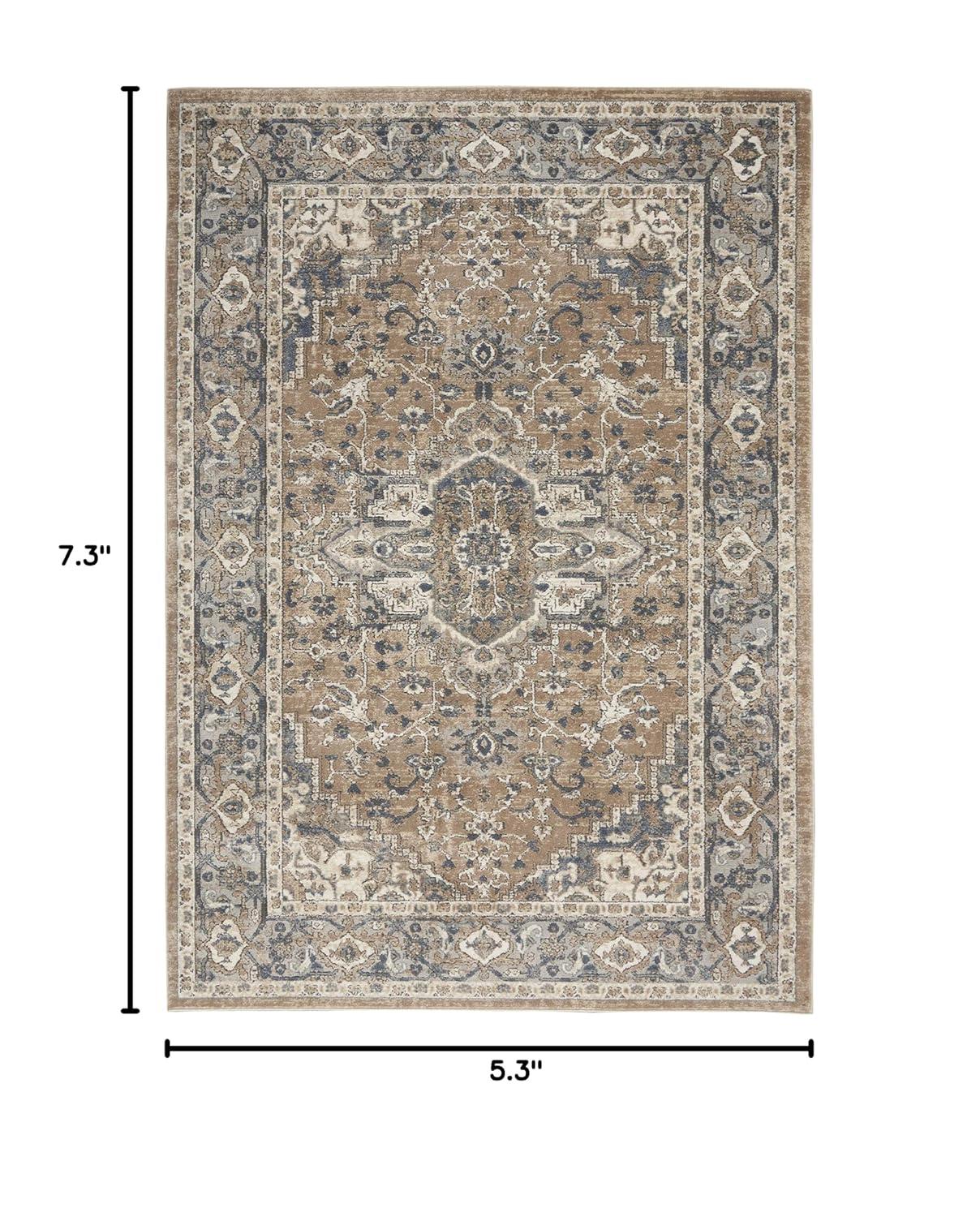 Nourison Concerto Center Medallion Indoor Rug Beige Grey 5'3" x 7'3"