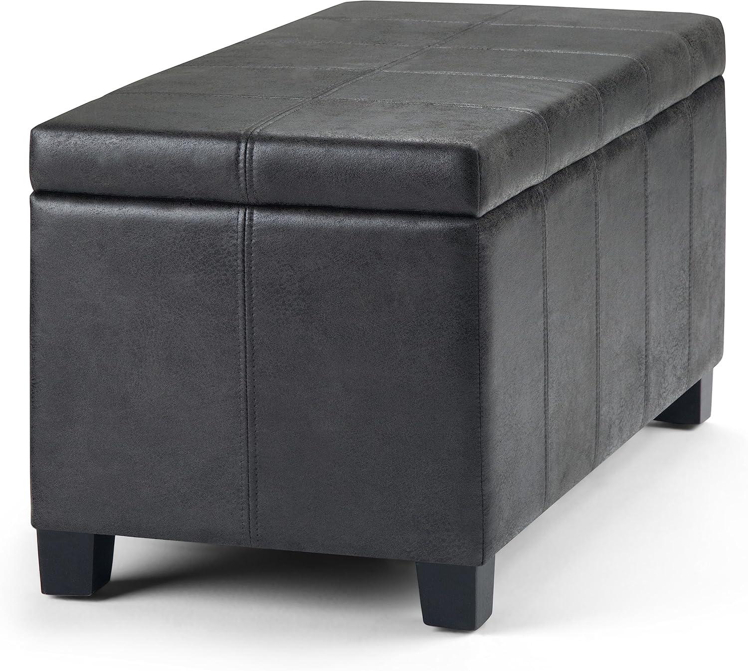 Simpli Home Dover Storage Ottoman Bench,Assembled
