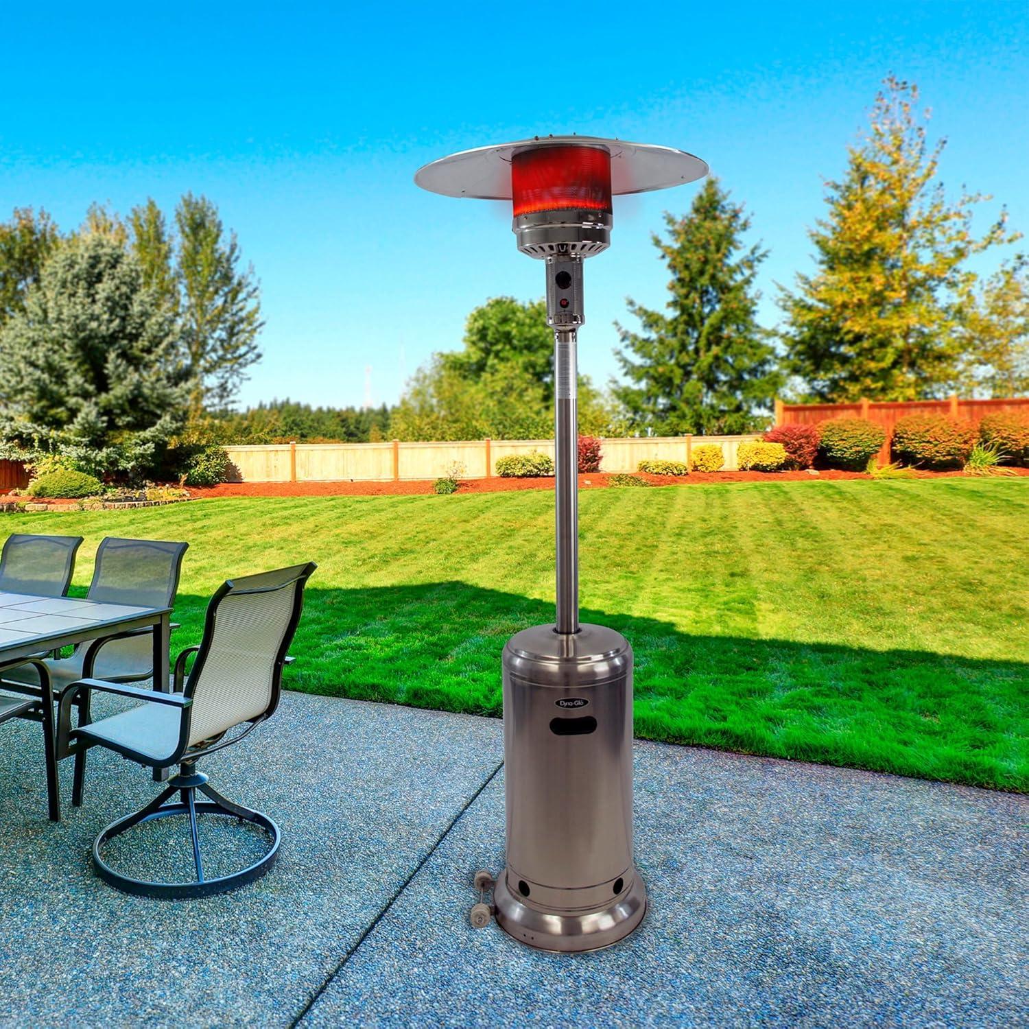 Stainless Steel 41,000 BTU Propane Patio Heater with Wheels