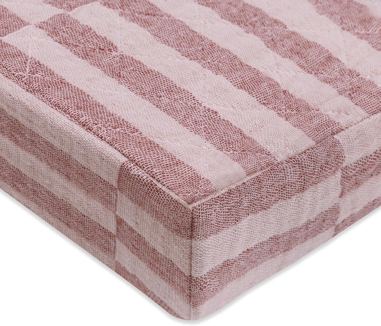babyletto Maroon Stripe Quilted Muslin Changing Pad Cover