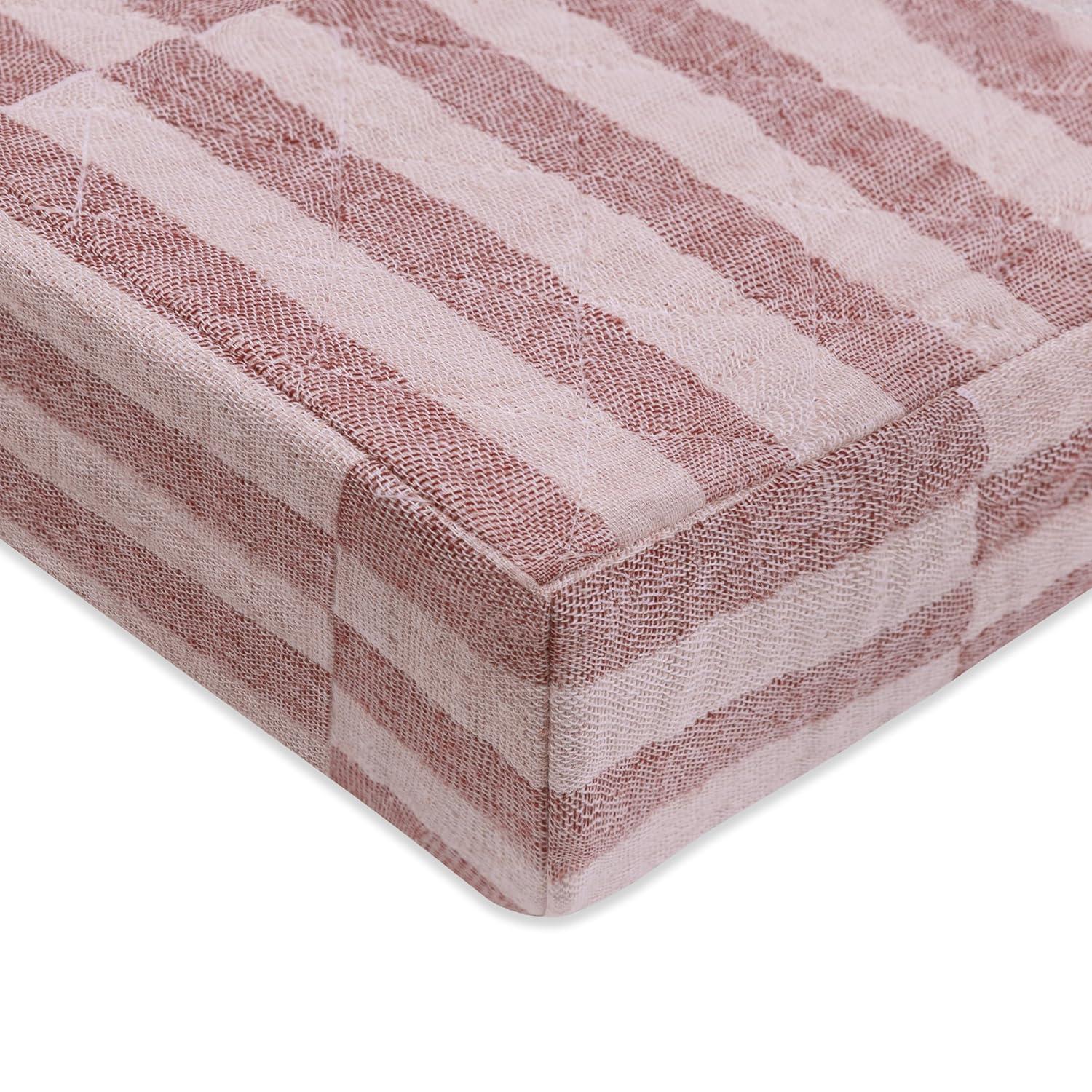 babyletto Maroon Stripe Quilted Muslin Changing Pad Cover