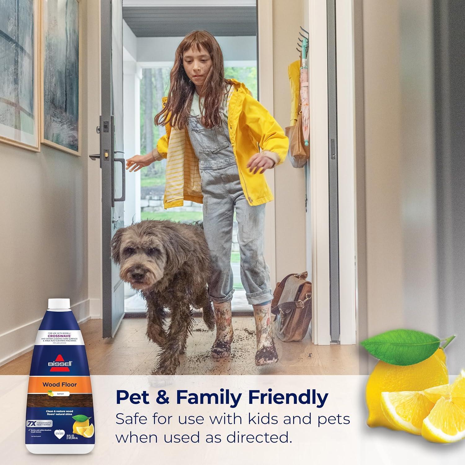 BISSELL Indoor Wood Floor Formula CrossWave& SpinWave, Lemon