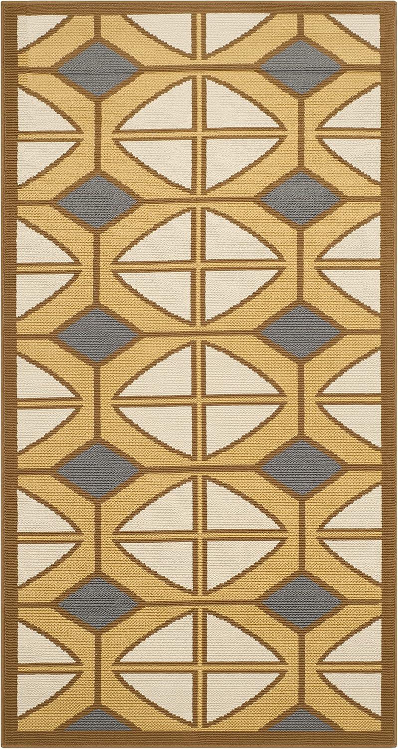 Hampton HAM510 Power Loomed Indoor/Outdoor Accent Rug - Camel/Ivory - 2'7"x5' - Safavieh.