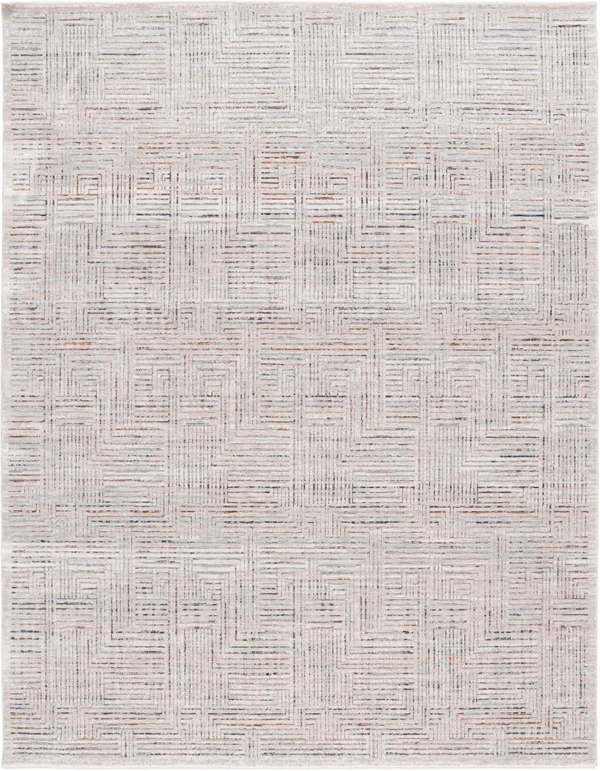 Harlow HAR105 Power Loomed Area Rug - Ivory Grey/Rust - 8'x10' - Safavieh.