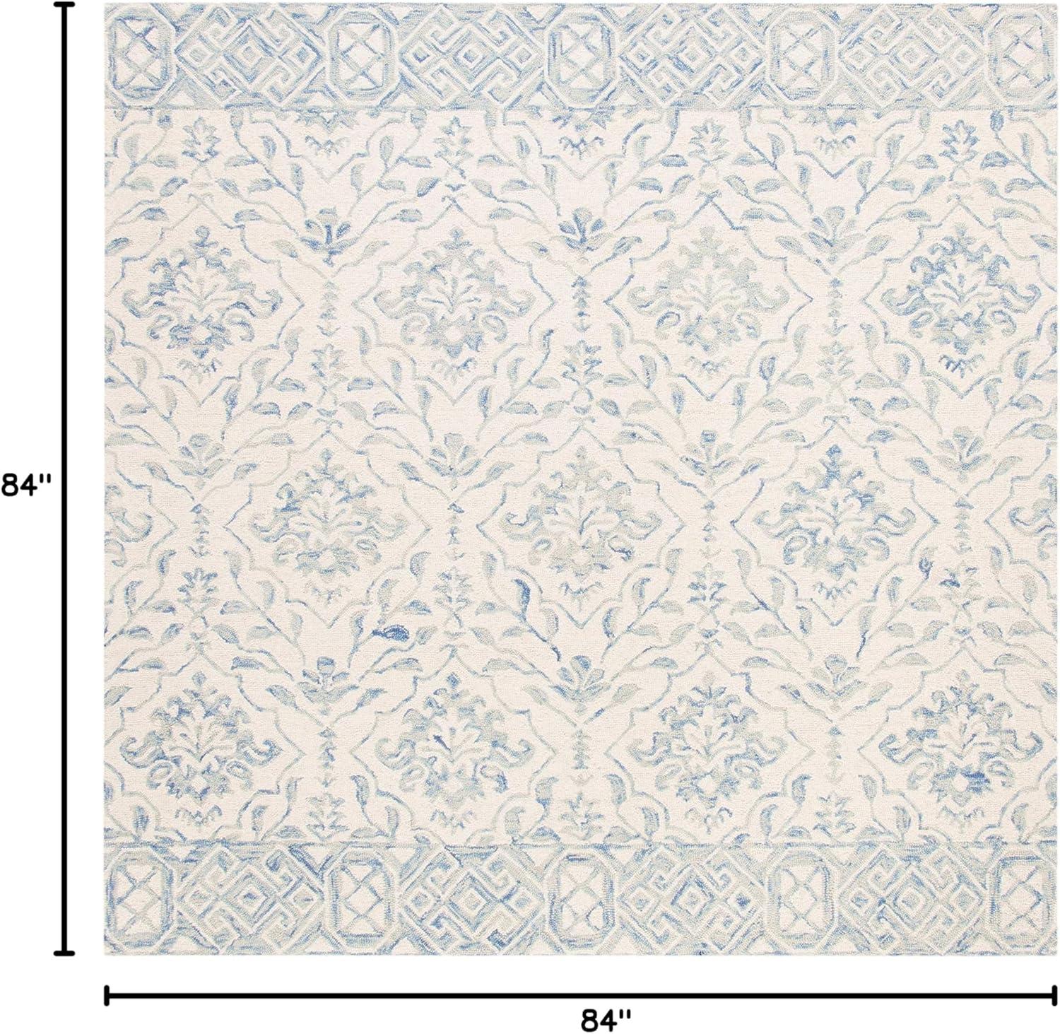 Dip Dye DDY901 Hand Tufted Indoor Area Rug - Light Blue/Ivory - 7'x7' - Safavieh