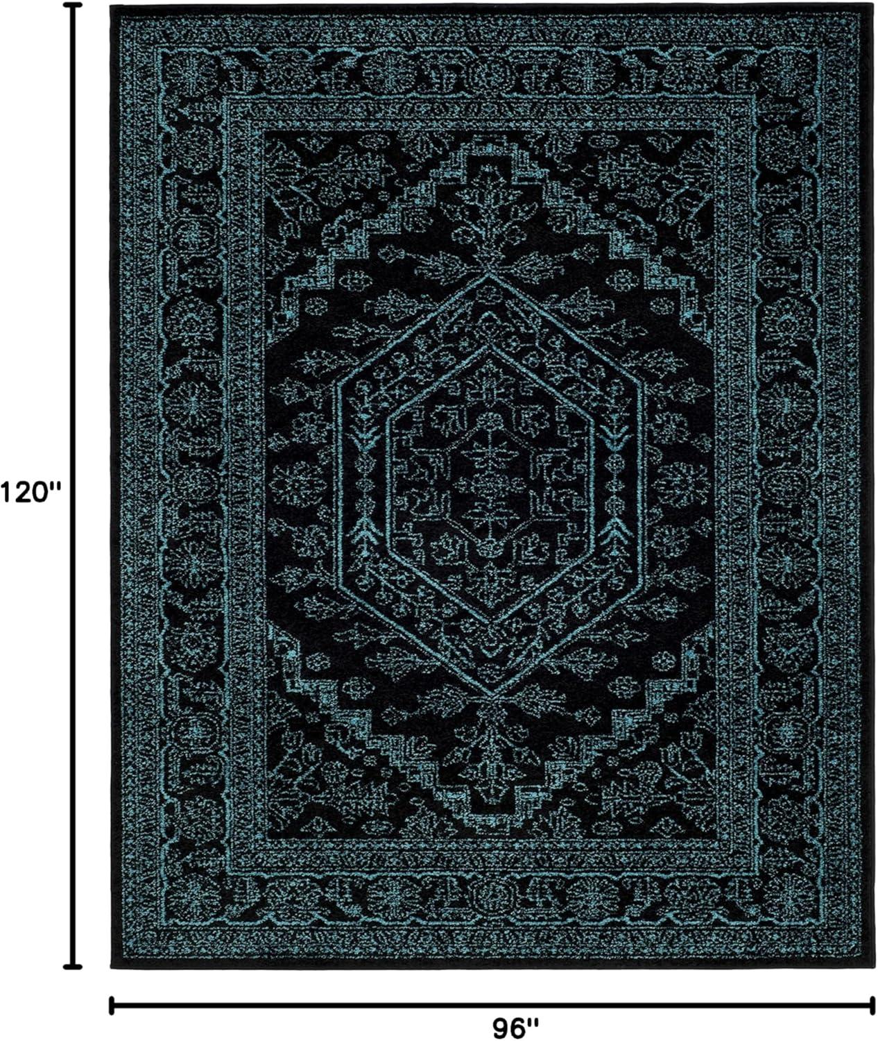 Adirondack ADR108 Power Loomed Area Rug - Black/Teal - 8'x10' - Safavieh.