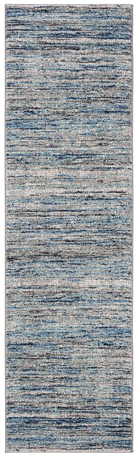 Galaxy GAL113 Power Loomed Indoor Runner - Blue/Grey - 2'3"x8' - Safavieh