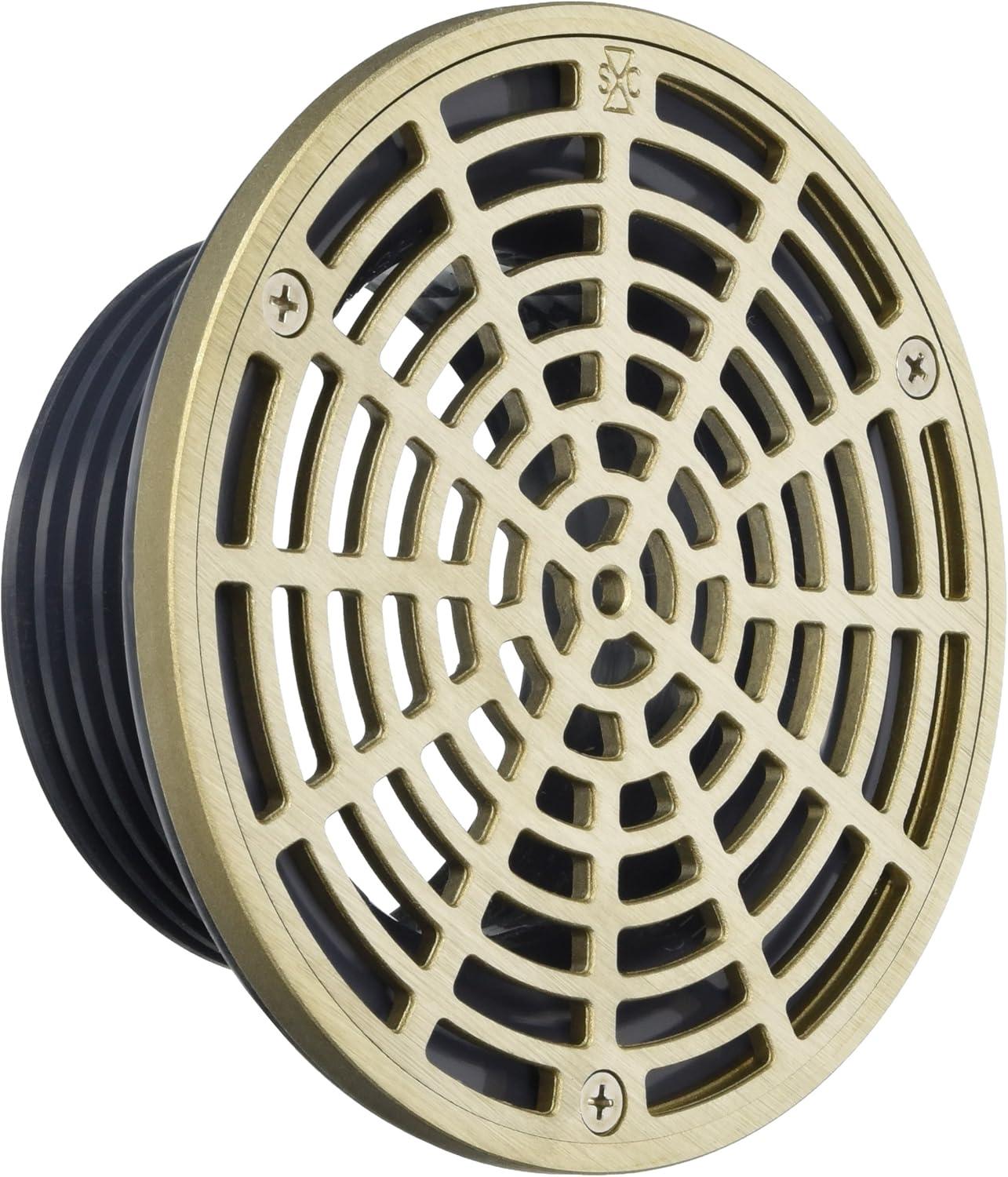 Adjustable Nickel Bronze and PVC Round Floor Drain