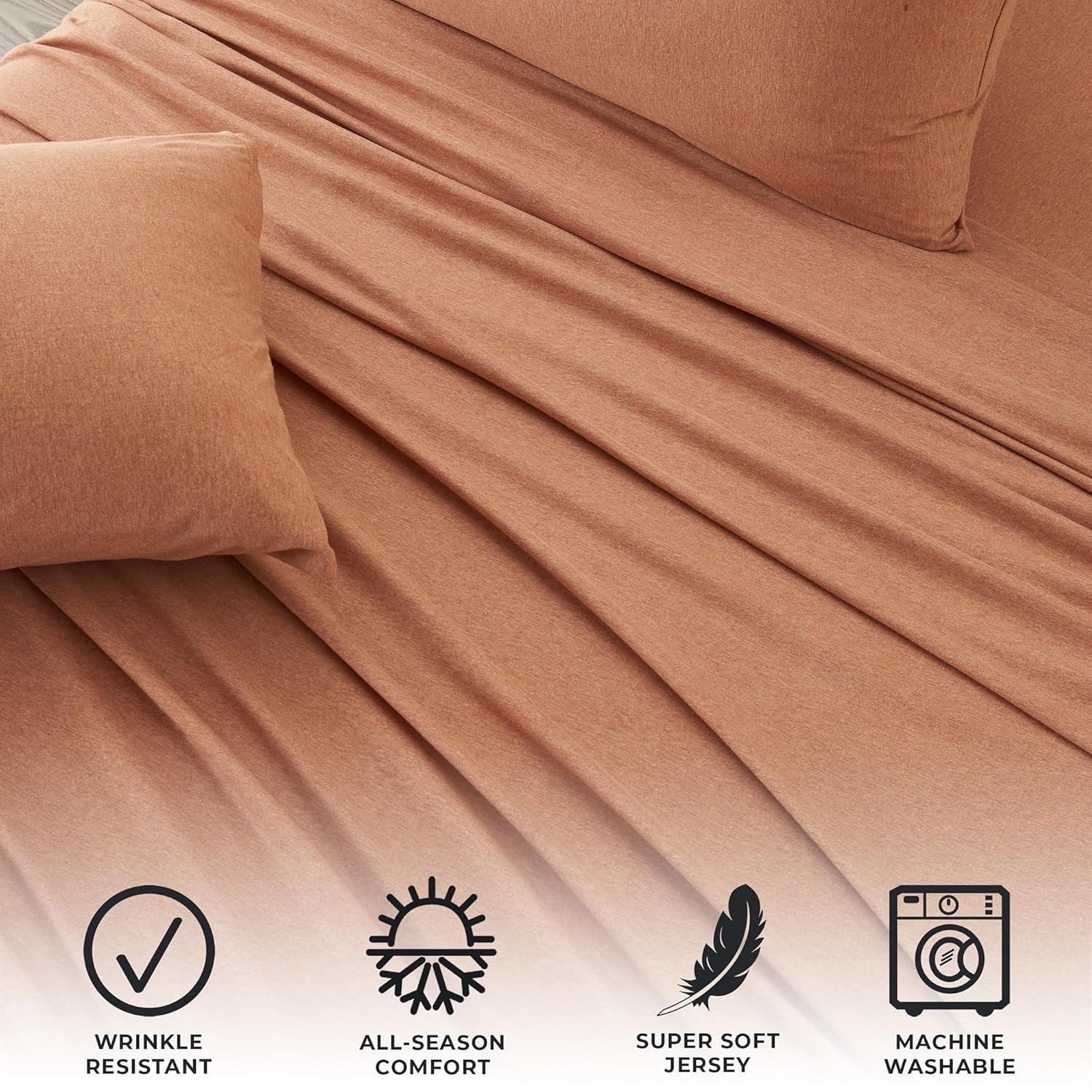 Cotton Blend Jersey Knit Super Soft Sheet Set