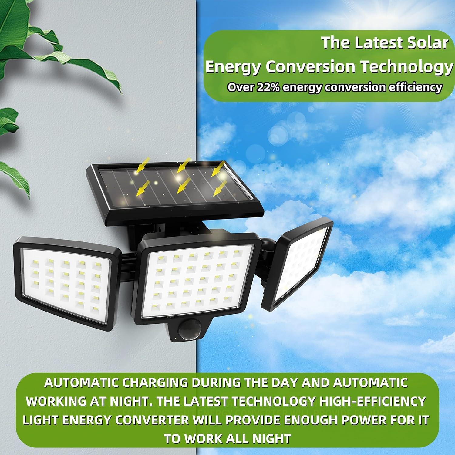 Pinegreen Lighting 3-Head LED Solar Motion Sensor Security Light, 1500 Lumens, Model# Cl-SML3