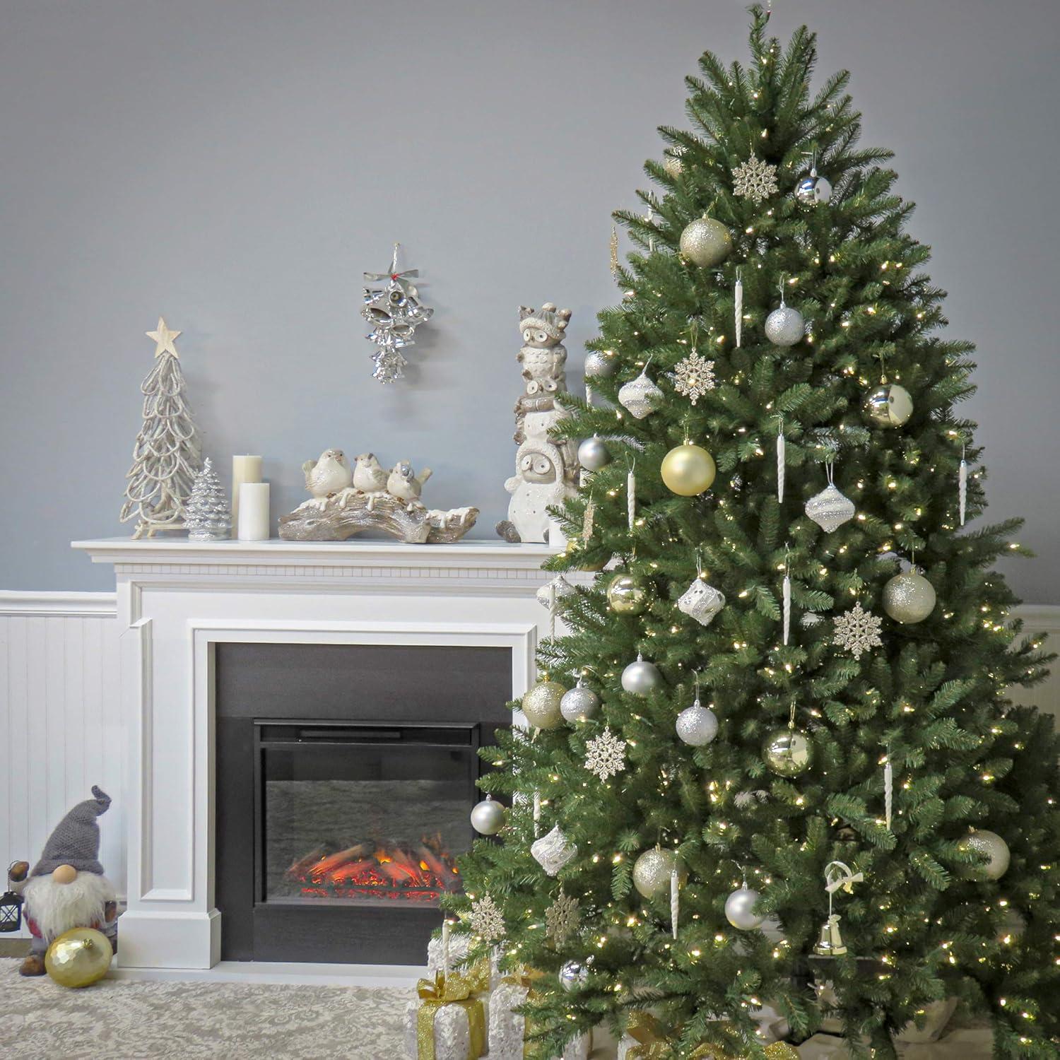 6.5' Prelit Dunhill Fir Artificial Christmas Tree White Lights - National Tree Company