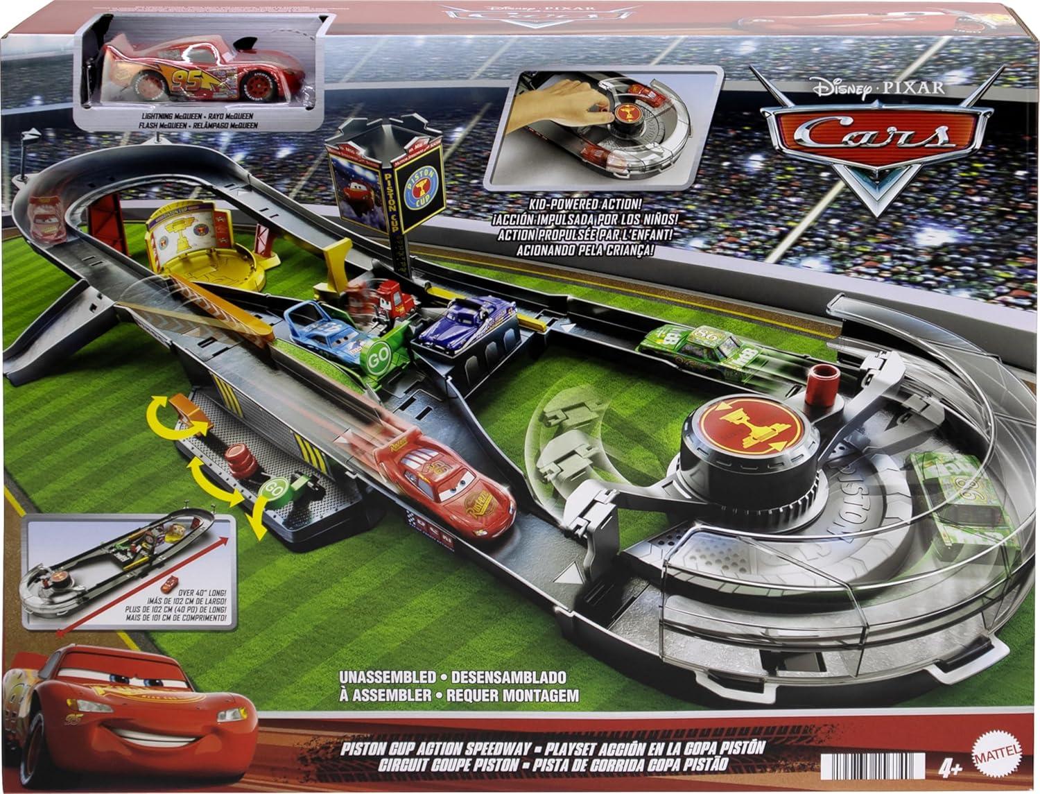 Disney Pixar Cars Piston Cup Action Speedway Playset, 1:55 Scale Track Set with Toy Car