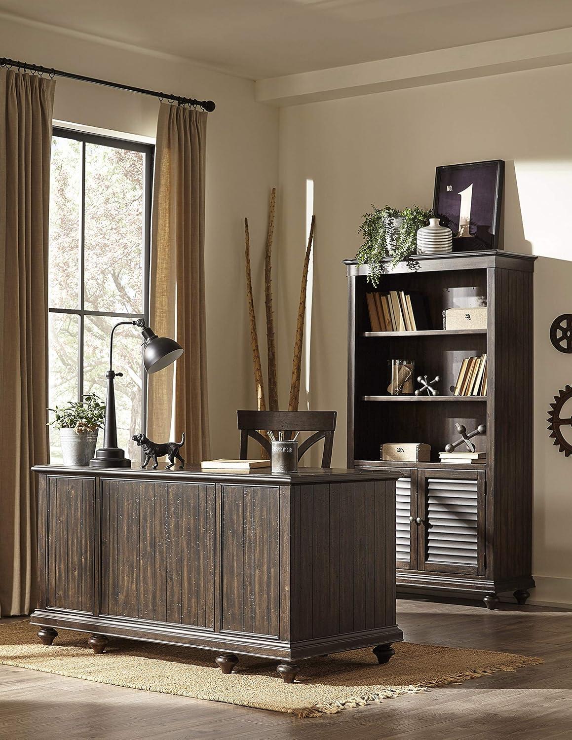Traditional Brown Executive Desk with 7 Drawers