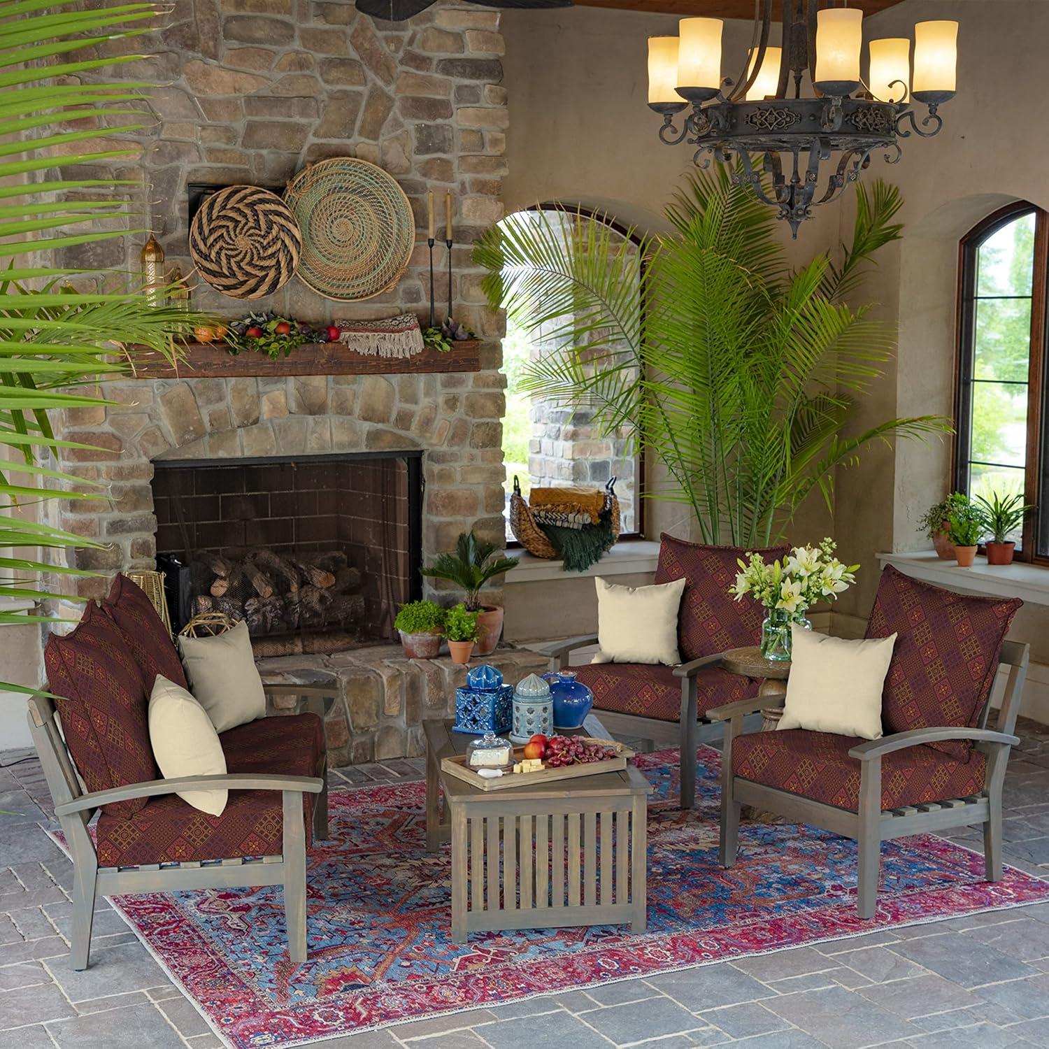 ARDEN Outdoor Toss Pillow, Set of 2, 16 x 16, Water Repellent, Fade Resistant 16 x 16, Tan Leala