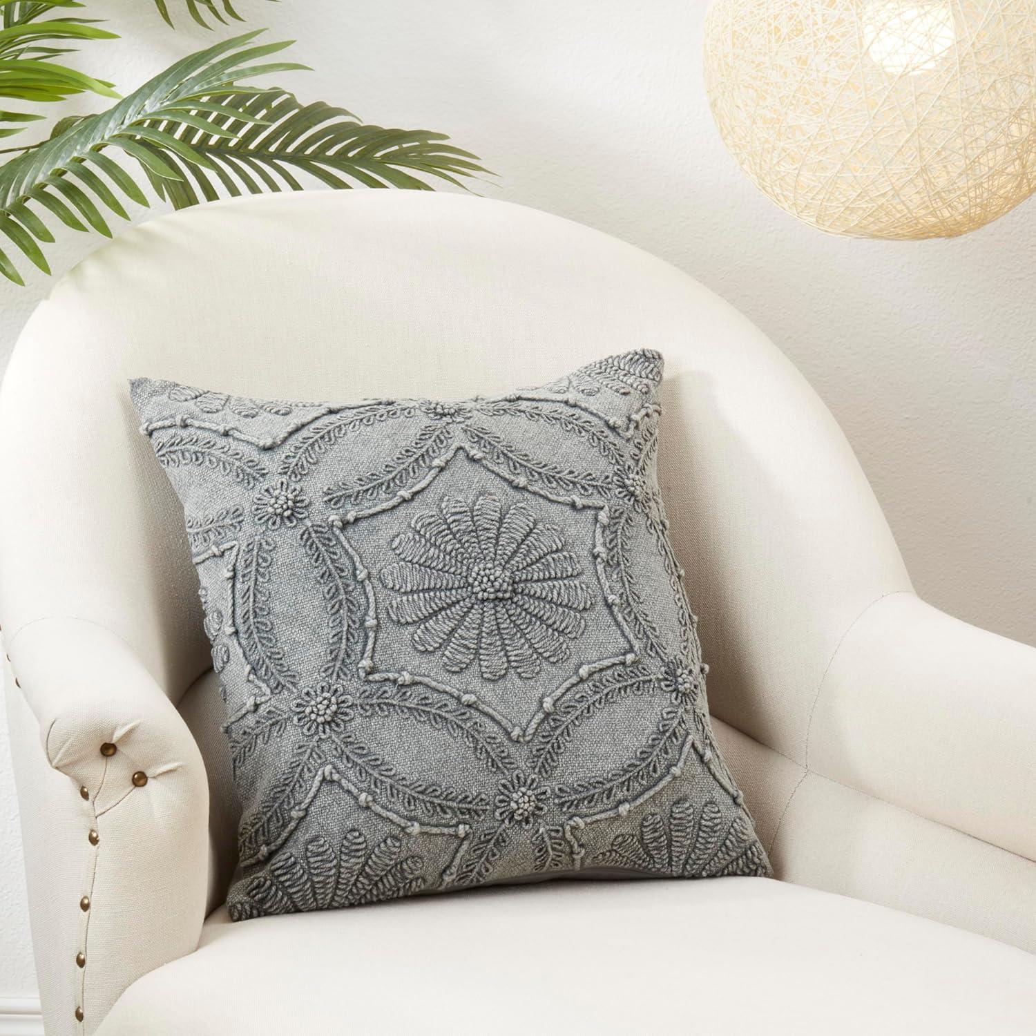 Saro Mitzi Design Cotton Pillow Cover