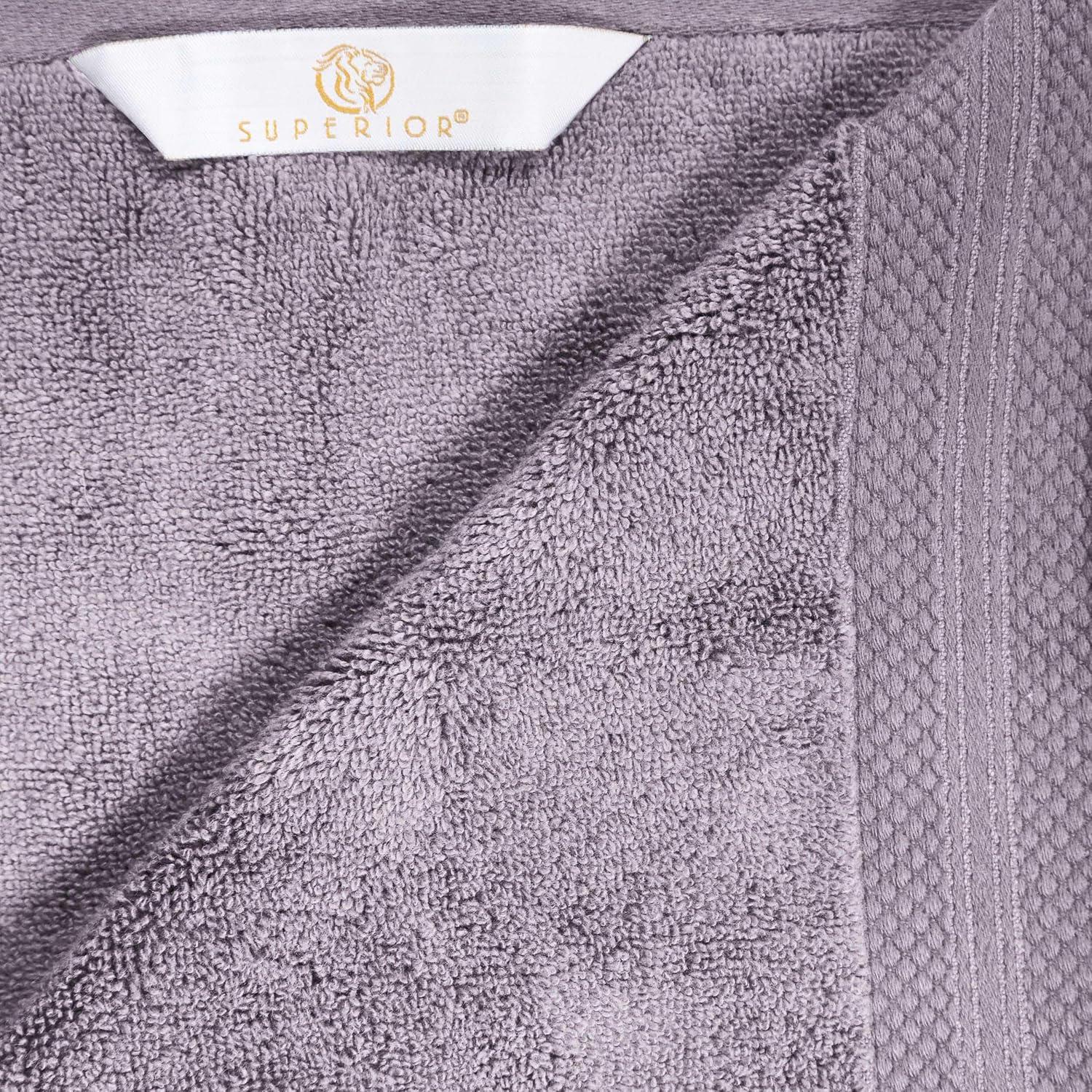 Superior Aria Turkish Cotton Solid Heavyweight 3-Piece Wisteria Towel Set