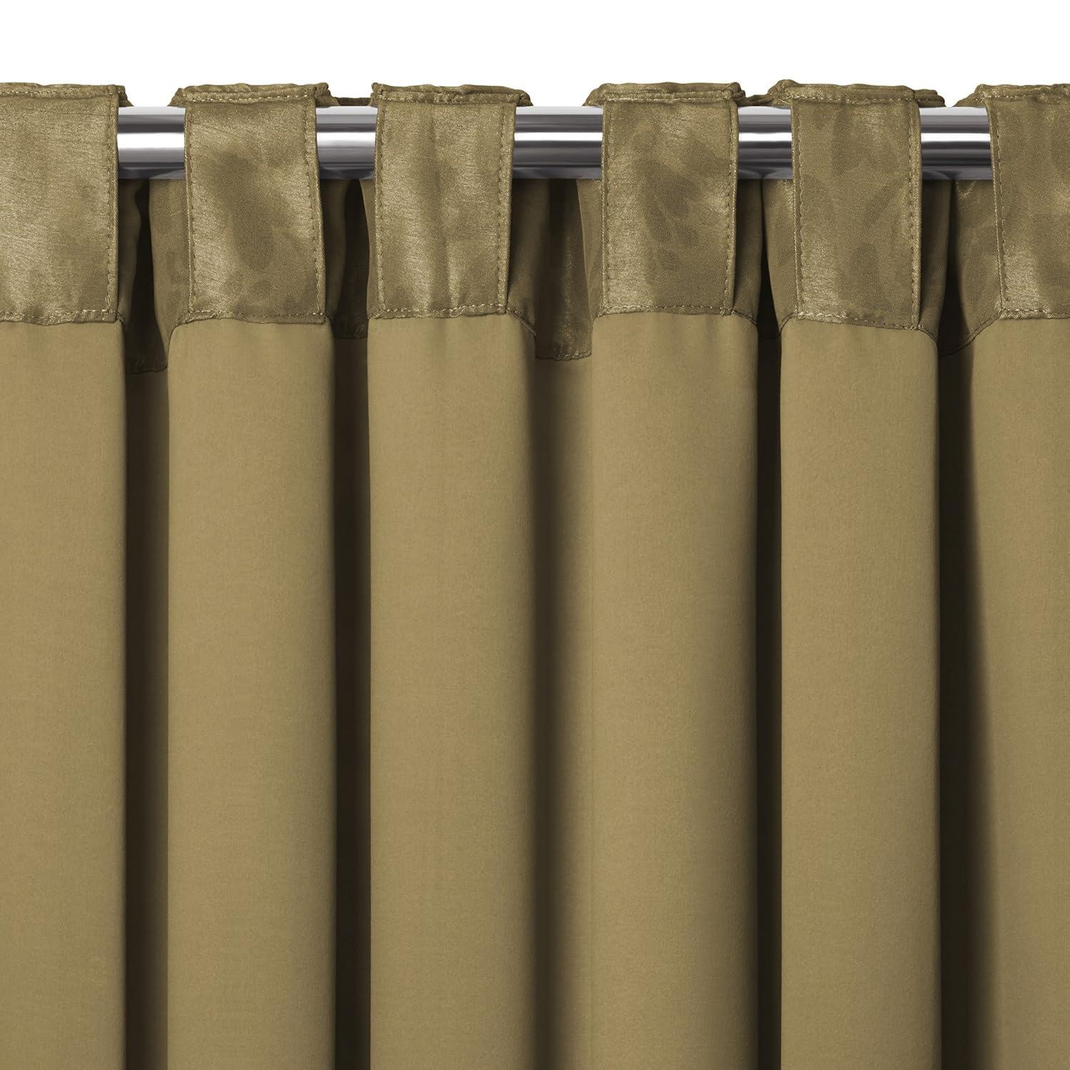 Antonia Blackout Window Curtain Panel - 52" x 84" - Antique Gold - Elrene Home Fashions