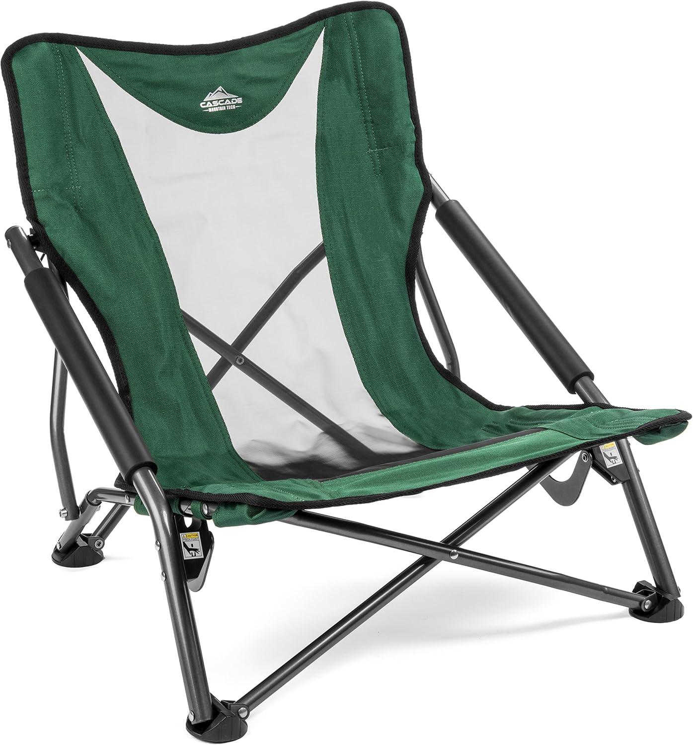 Cascade Mountain Tech Green Low Profile Folding Camp Chair