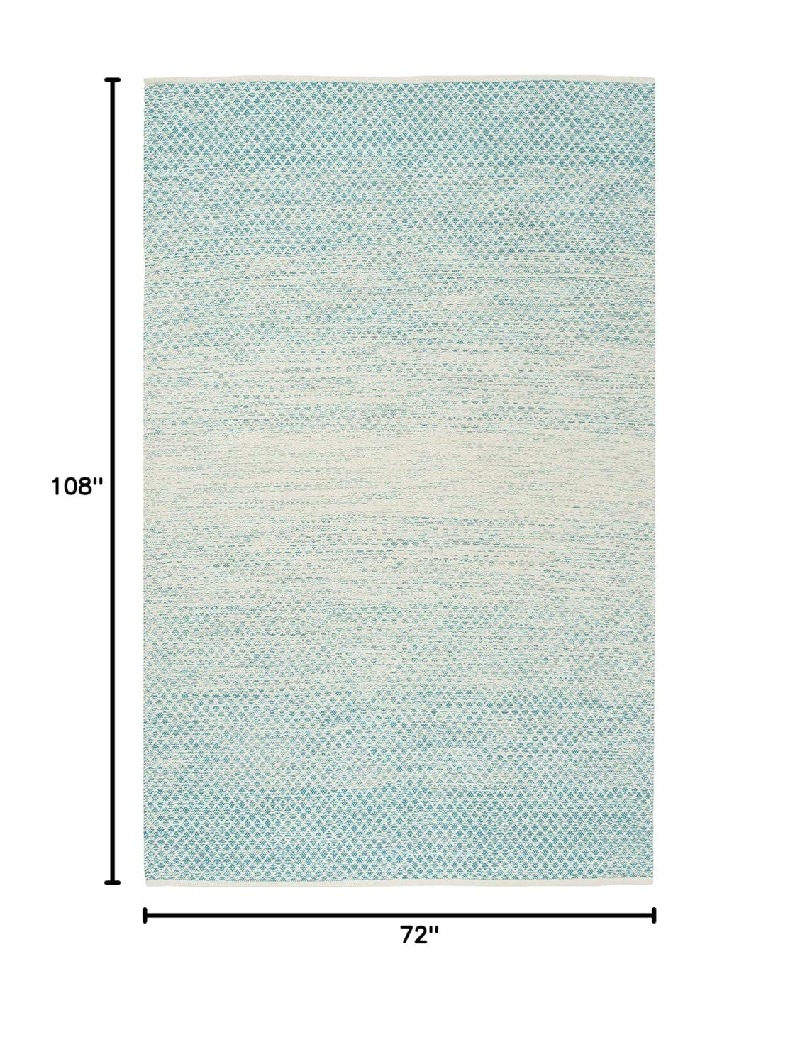 SAFAVIEH Montauk Vaughn Geometric Cotton Area Rug, Turquoise/Ivory, 6' x 9'