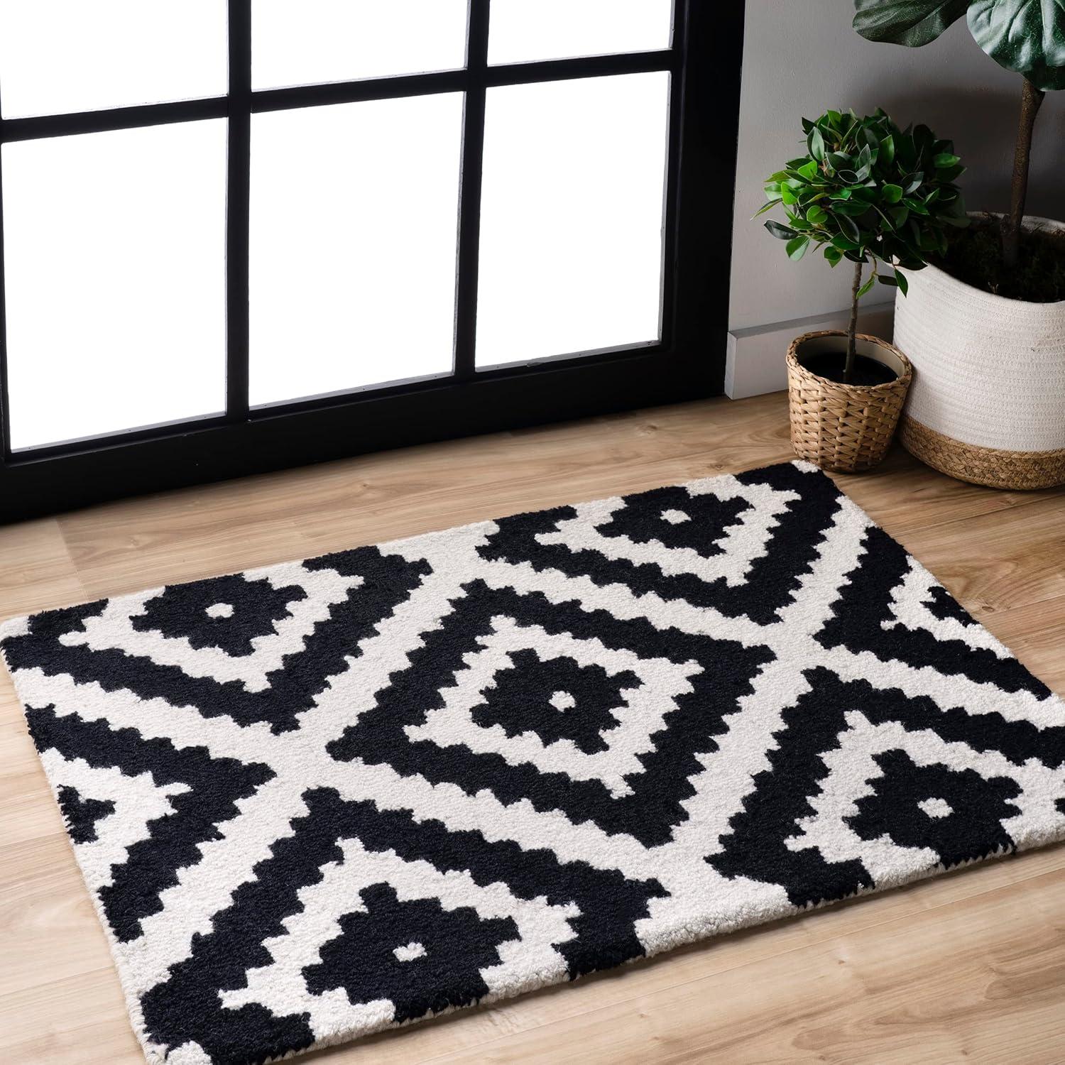 nuLOOM Kellee Contemporary Wool Accent Rug, 3' x 5', Black