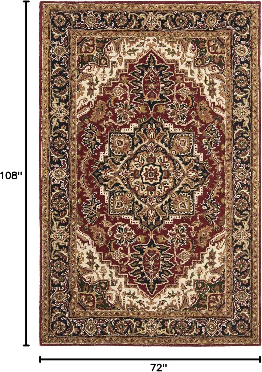 SAFAVIEH Classic Roderick Traditional Wool Area Rug, Red/Navy, 6' x 9'