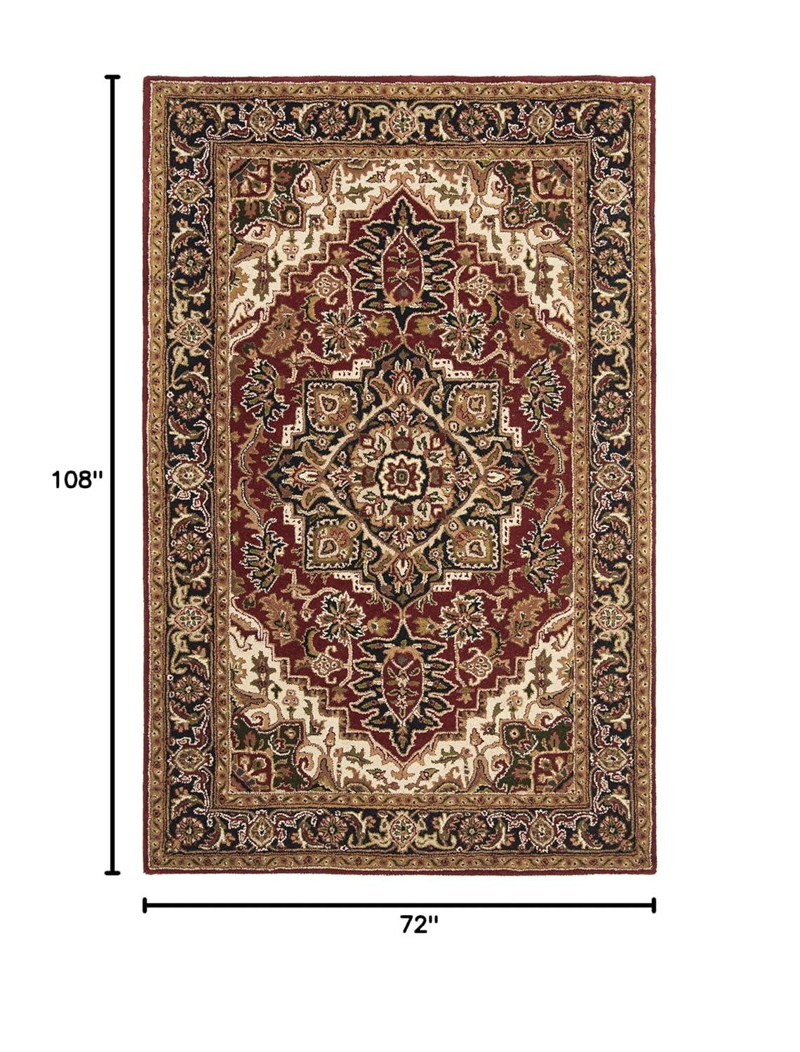 SAFAVIEH Classic Roderick Traditional Wool Area Rug, Red/Navy, 6' x 9'